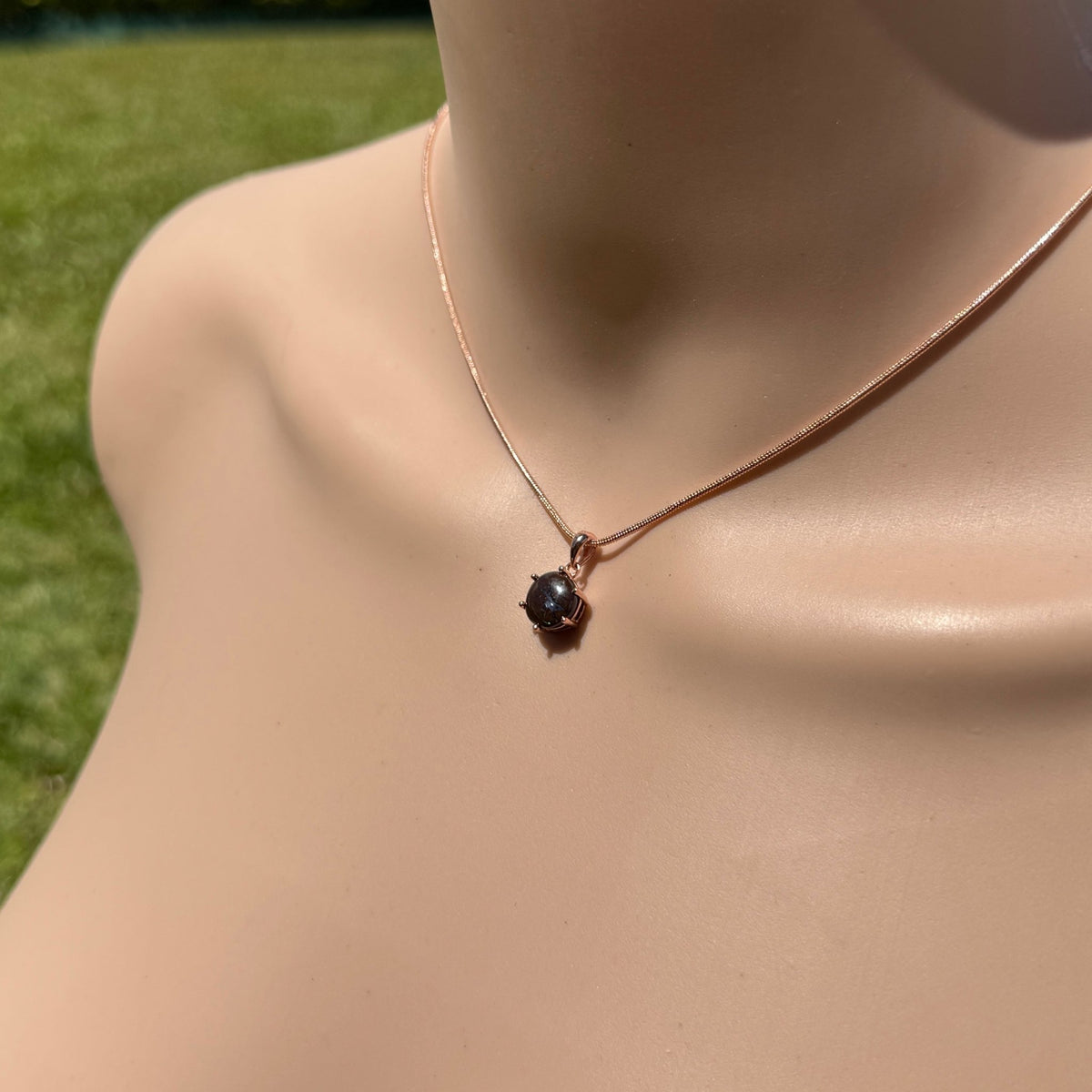 1.6ct Queensland Opal Pendant Necklace ~ 'Coffs Coast Green' | Rose Gold Coated 925 Sterling Silver | Solid Australian Opal