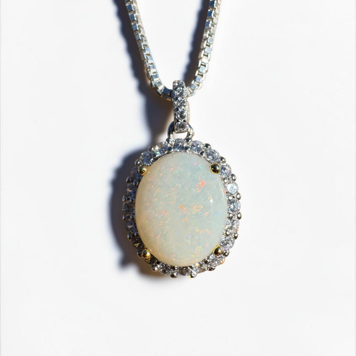 1.7ct Coober Pedy Opal Pendant Necklace ~ 'Grampians Glow' | 925 Sterling Silver | Solid Australian Opal