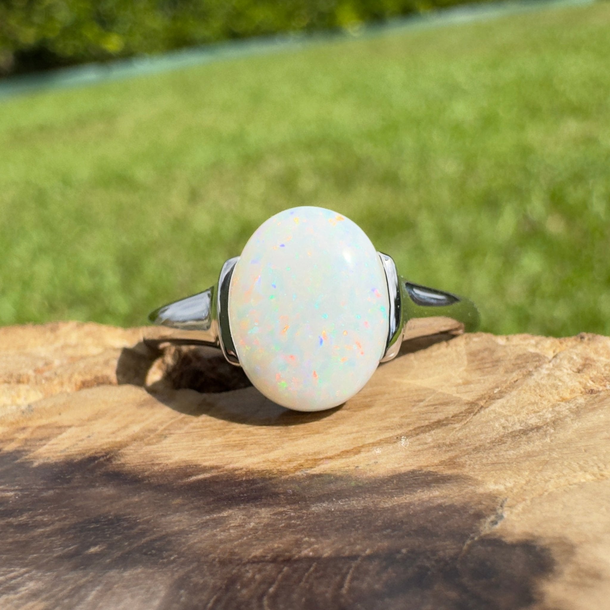 1.7ct Coober Pedy Opal Ring ~ 'Yorke Radiance' | 925 Sterling Silver | Solid Australian Opal
