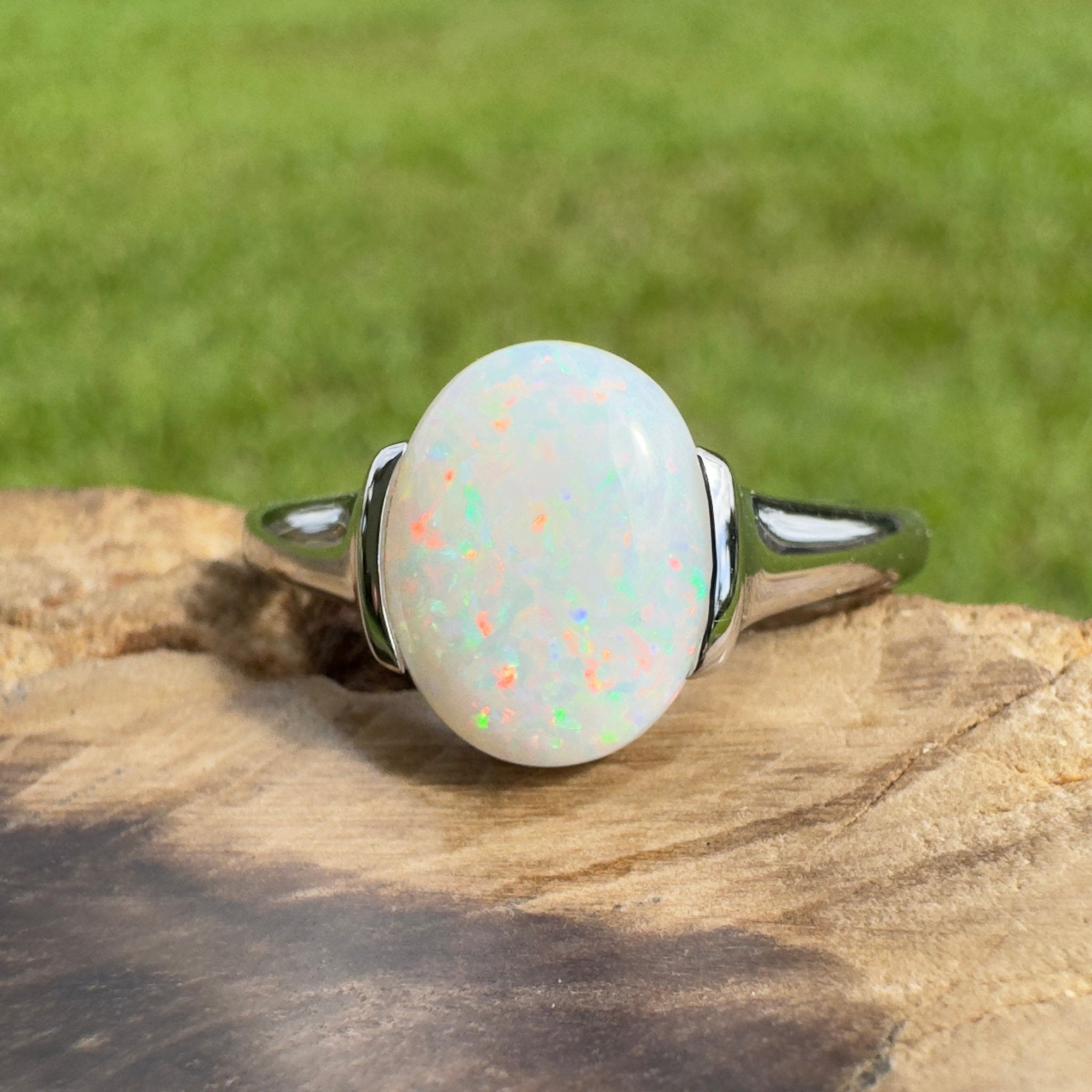 1.7ct Coober Pedy Opal Ring ~ 'Yorke Radiance' | 925 Sterling Silver | Solid Australian Opal