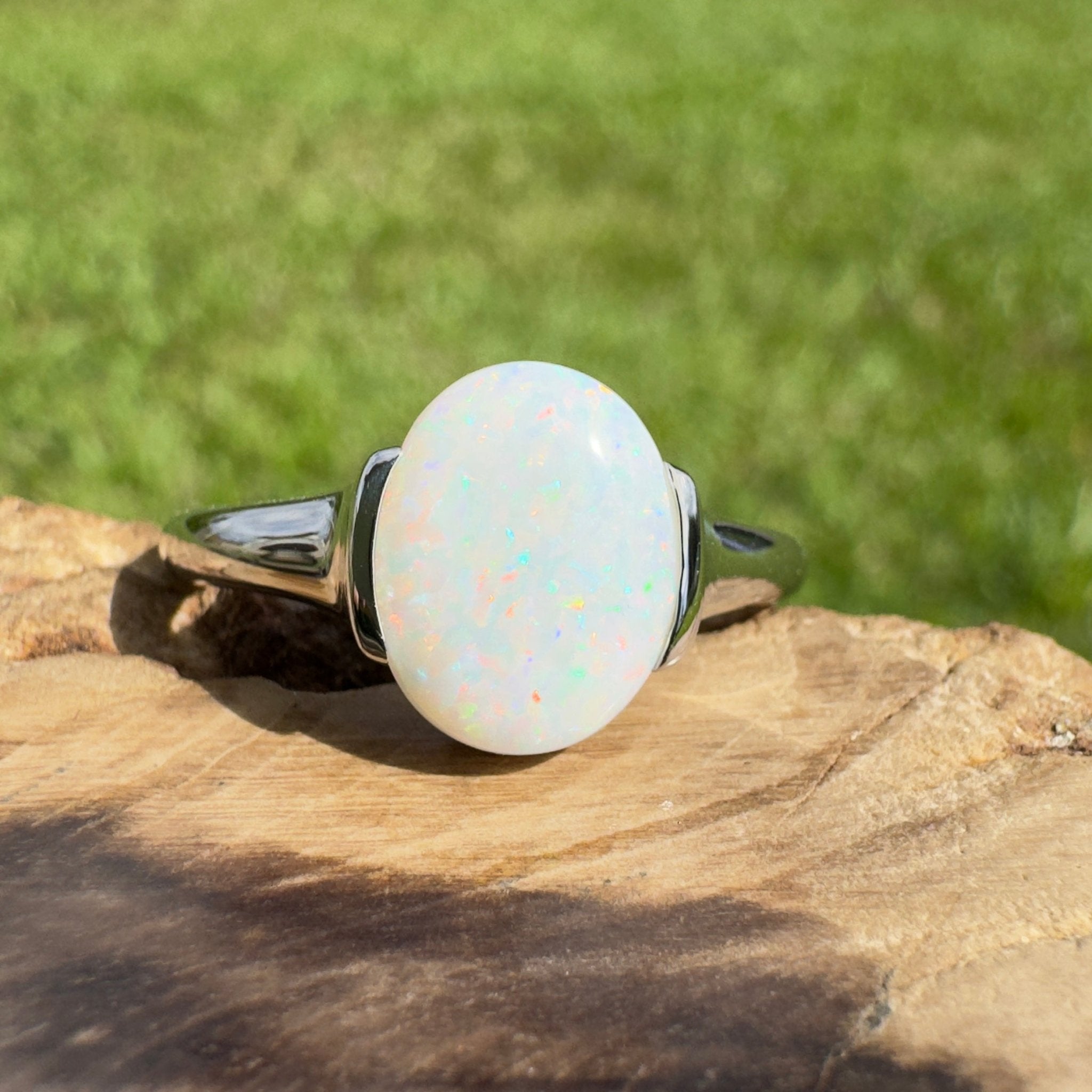 1.7ct Coober Pedy Opal Ring ~ 'Yorke Radiance' | 925 Sterling Silver | Solid Australian Opal