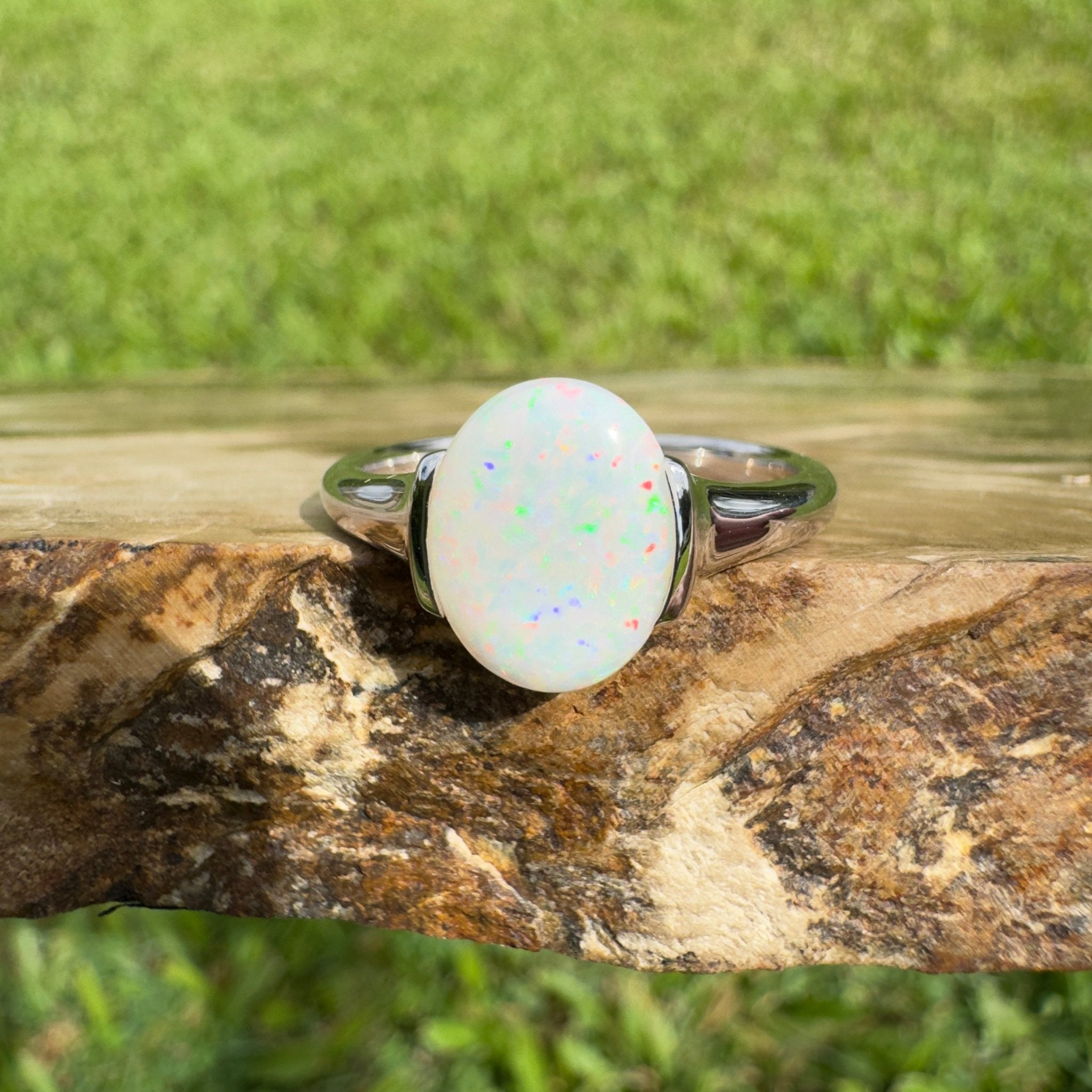 1.7ct Coober Pedy Opal Ring ~ 'Yorke Radiance' | 925 Sterling Silver | Solid Australian Opal