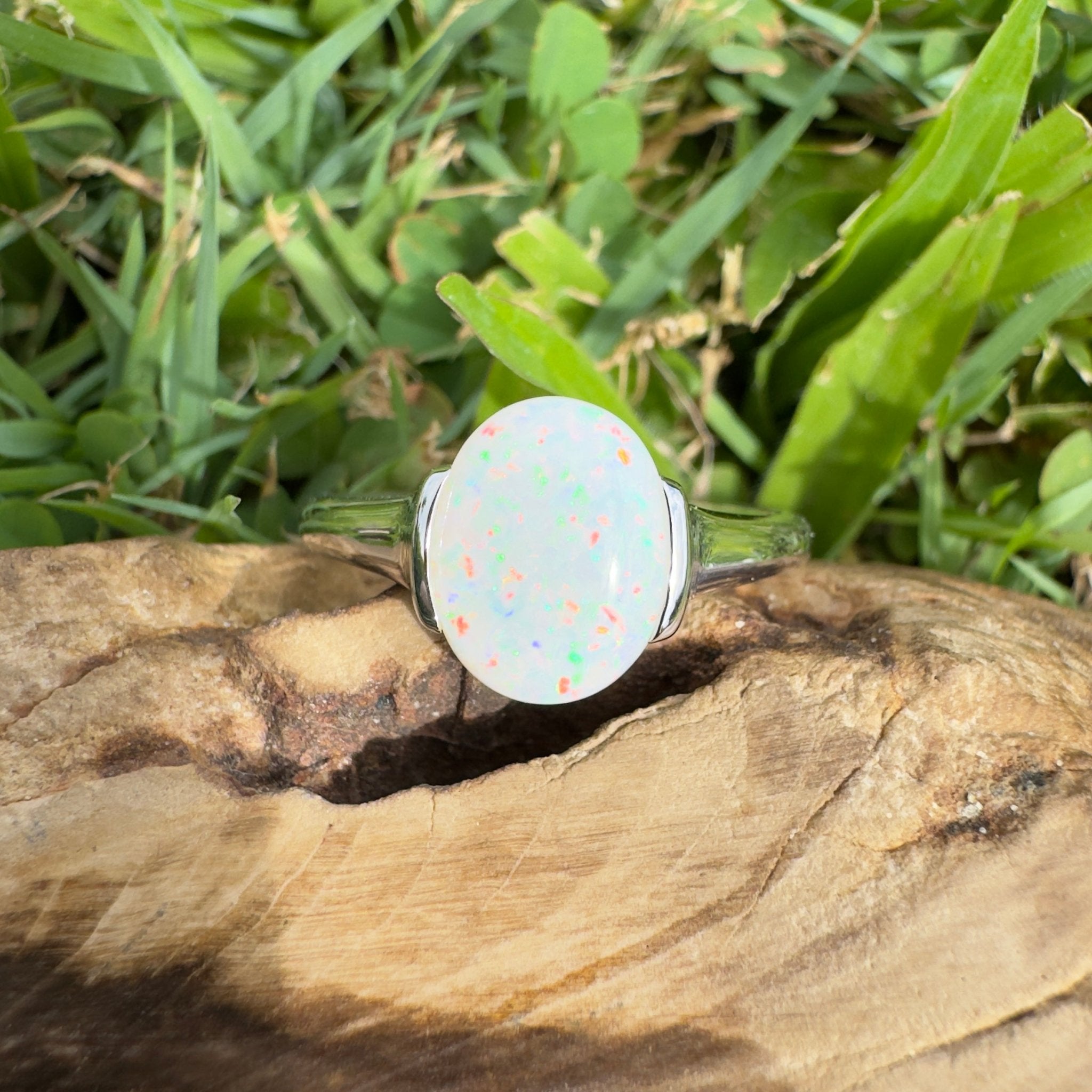 1.7ct Coober Pedy Opal Ring ~ 'Yorke Radiance' | 925 Sterling Silver | Solid Australian Opal