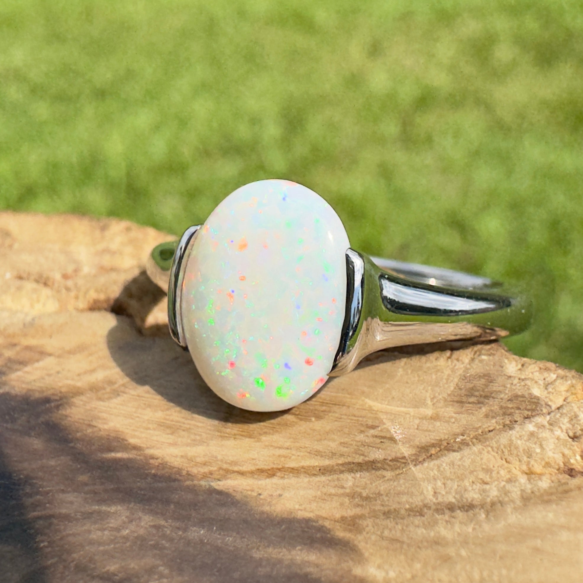 1.7ct Coober Pedy Opal Ring ~ 'Yorke Radiance' | 925 Sterling Silver | Solid Australian Opal