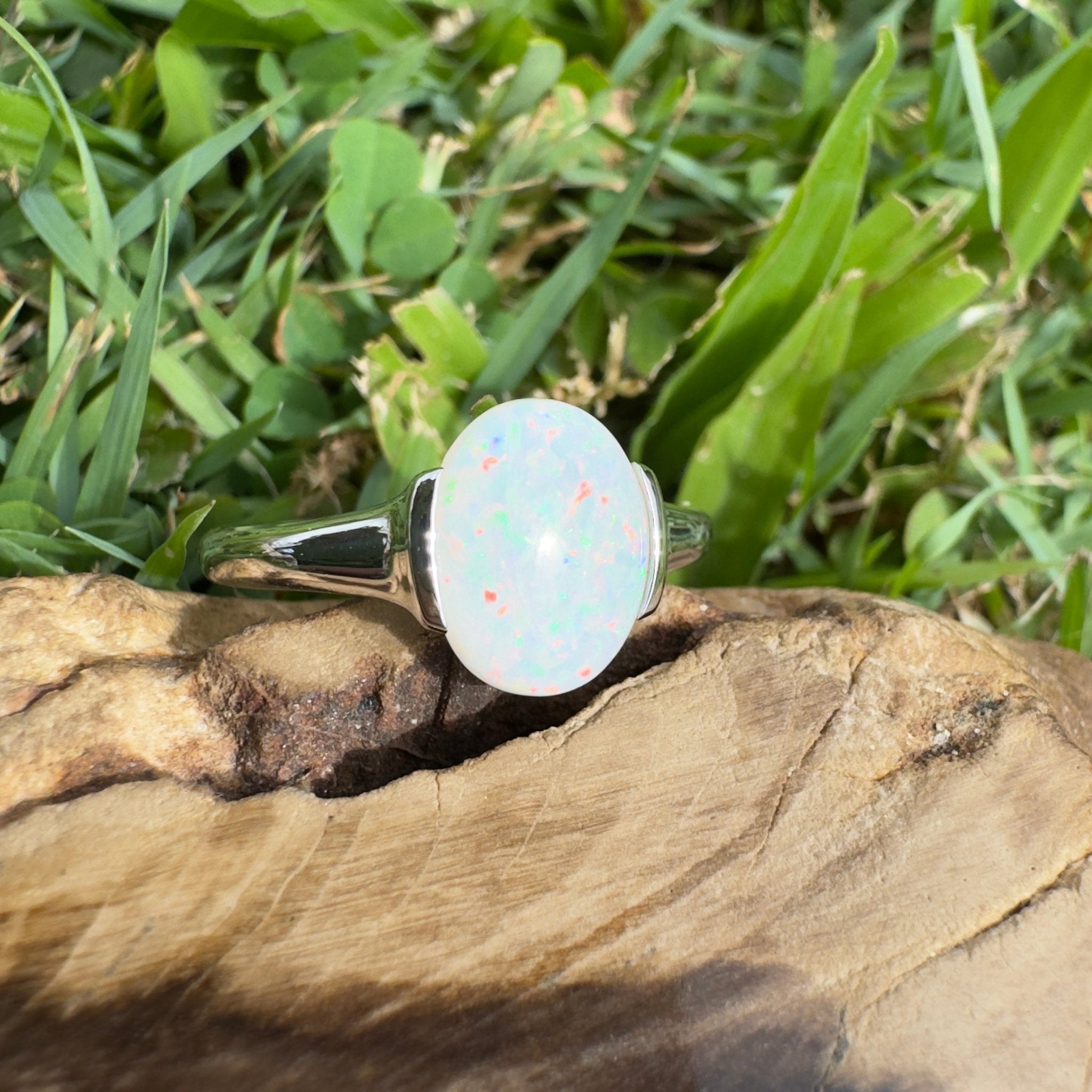 1.7ct Coober Pedy Opal Ring ~ 'Yorke Radiance' | 925 Sterling Silver | Solid Australian Opal