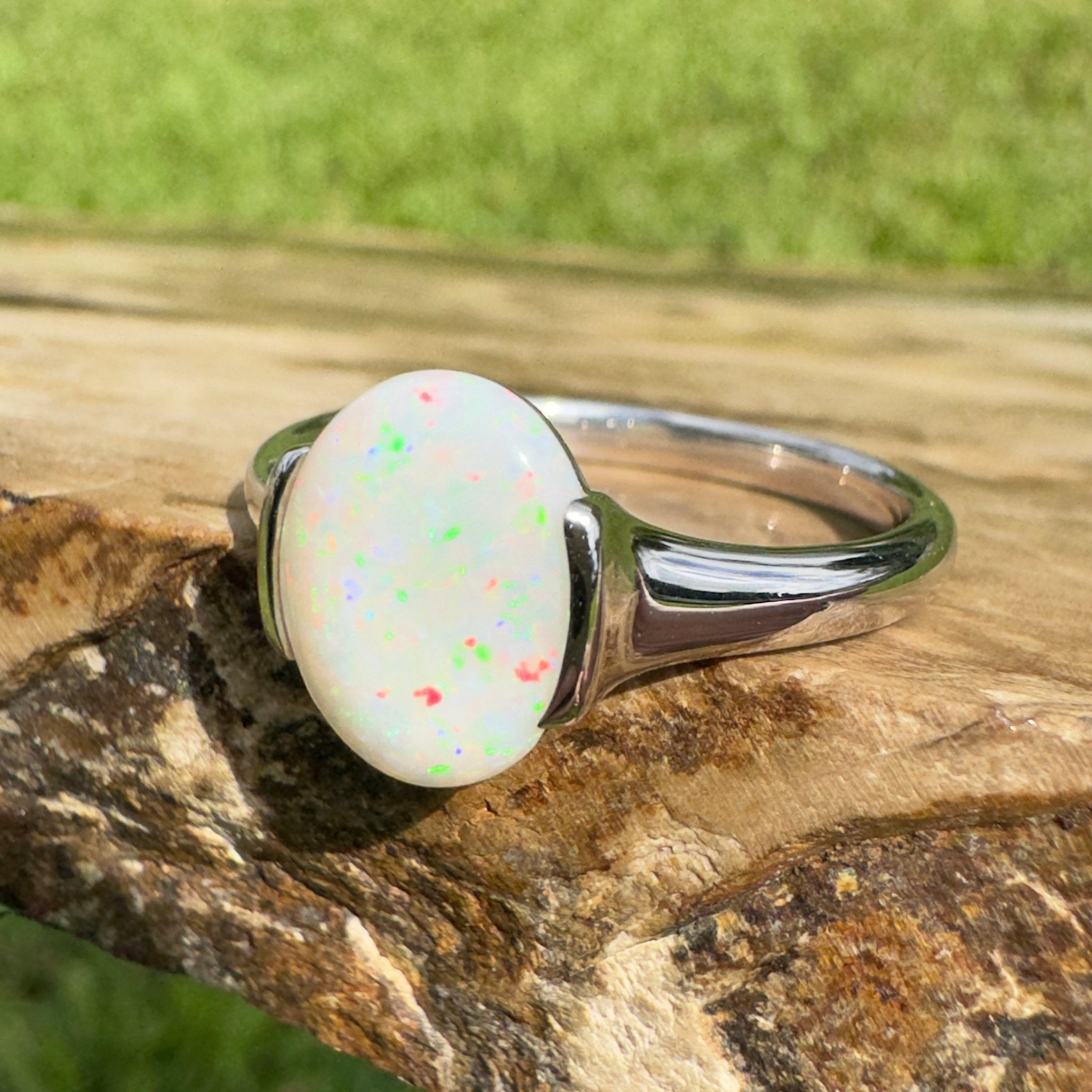 1.7ct Coober Pedy Opal Ring ~ 'Yorke Radiance' | 925 Sterling Silver | Solid Australian Opal