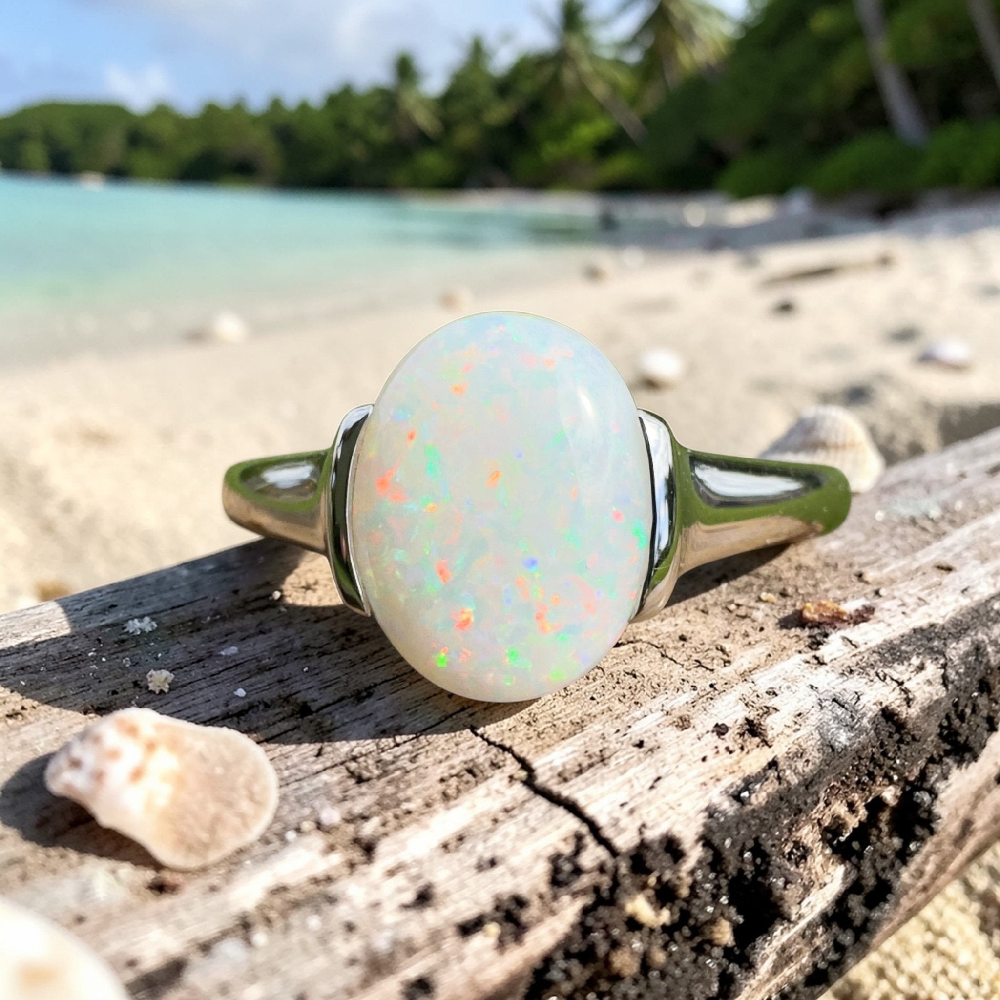 1.7ct Coober Pedy Opal Ring ~ 'Yorke Radiance' | 925 Sterling Silver | Solid Australian Opal
