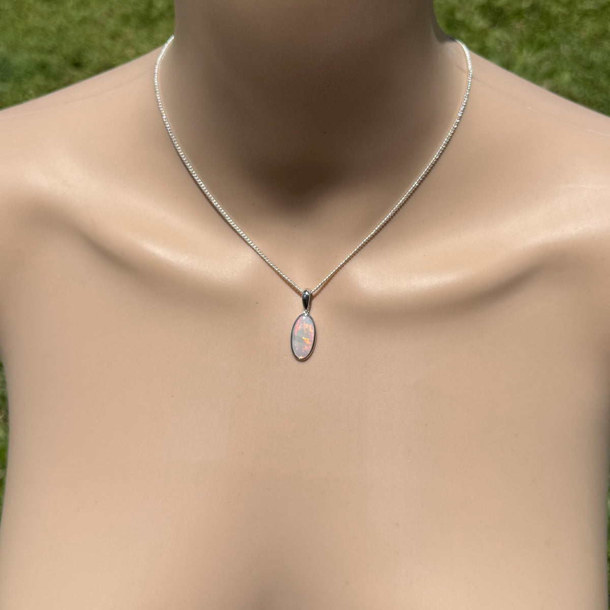 1.8ct Coober Pedy Opal Pendant Necklace ~ 'Edeowie Aurora' | 925 Sterling Silver | Solid Australian Opal