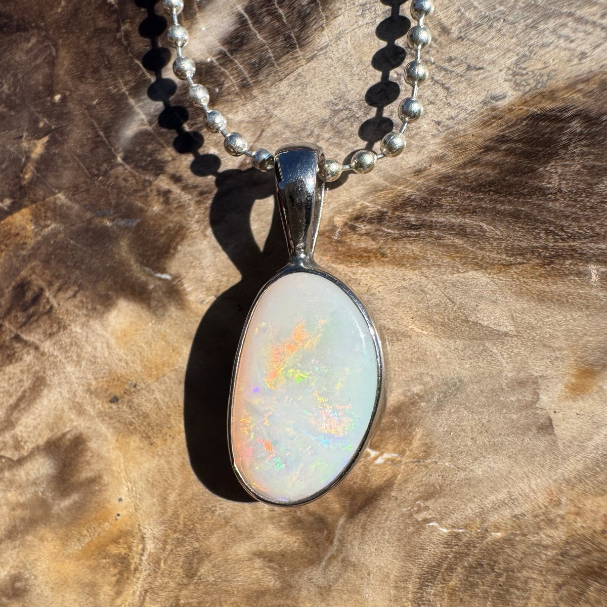 1.8ct Coober Pedy Opal Pendant Necklace ~ 'Mount Canobolas Dusk' | 925 Sterling Silver | Solid Australian Opal