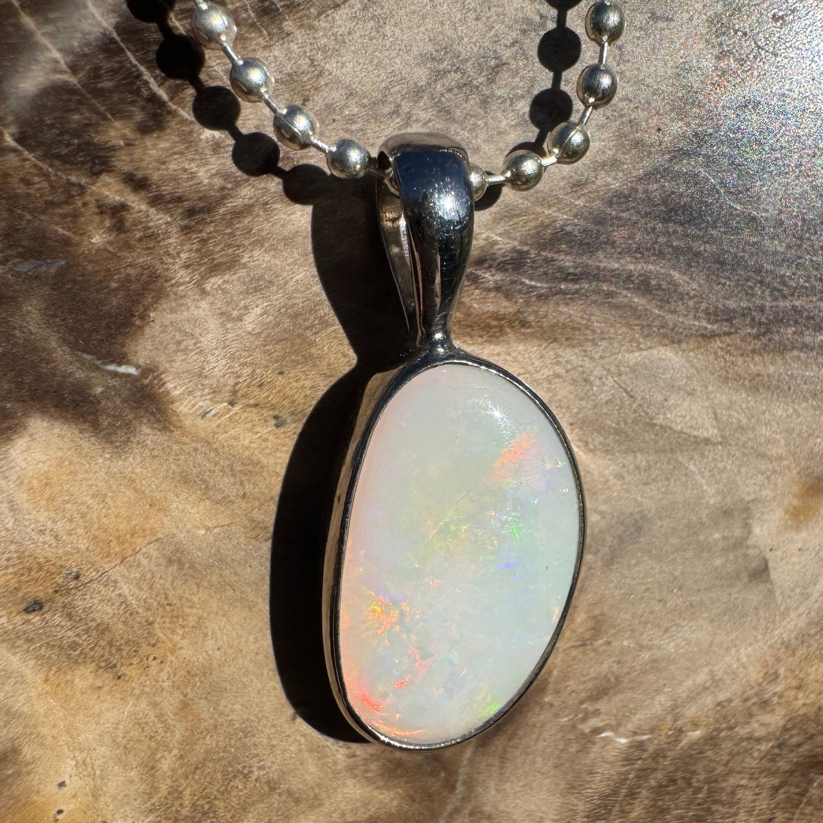 1.8ct Coober Pedy Opal Pendant Necklace ~ 'Mount Canobolas Dusk' | 925 Sterling Silver | Solid Australian Opal
