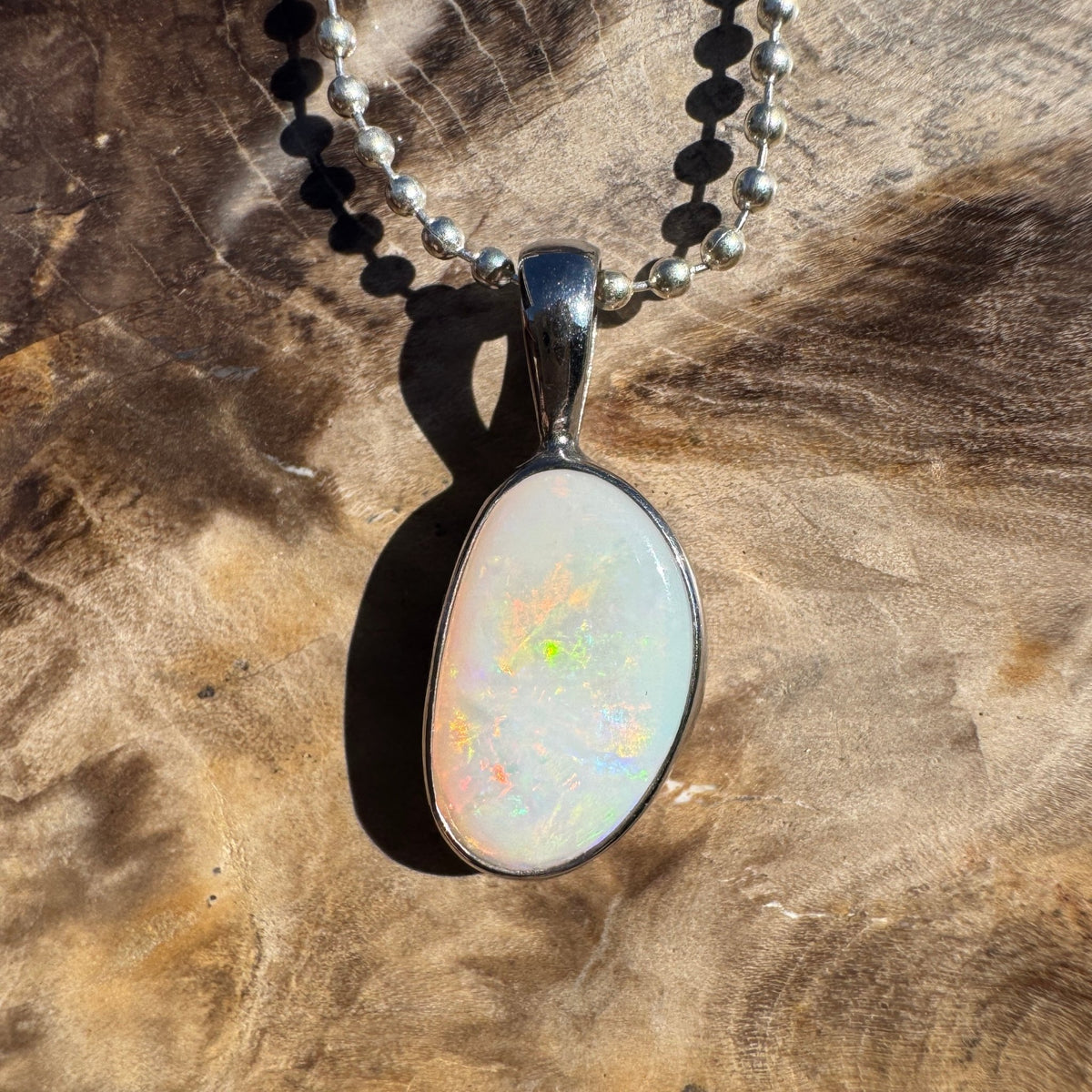1.8ct Coober Pedy Opal Pendant Necklace ~ 'Mount Canobolas Dusk' | 925 Sterling Silver | Solid Australian Opal