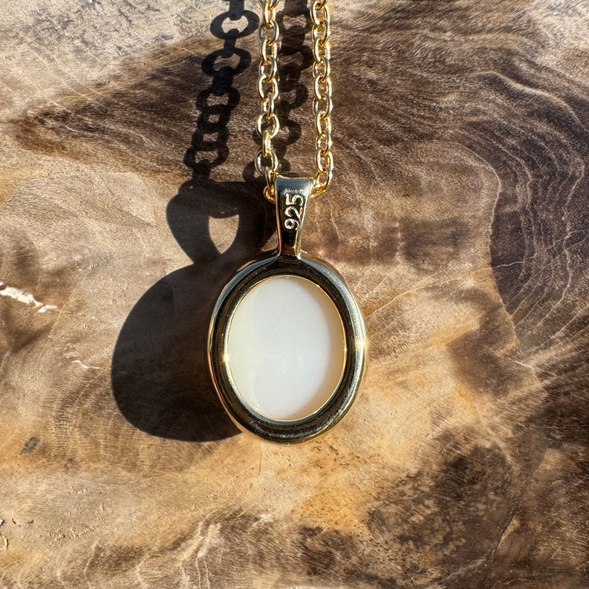 1.8ct Coober Pedy Opal Pendant Necklace ~ 'Standley Chasm Glow' | Yellow Gold Coated 925 Sterling Silver | Solid Australian Opal