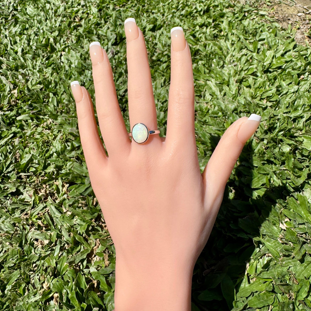 1.8ct Coober Pedy Opal Ring ~ 'Coffin Bay Blues' | 925 Sterling Silver | Solid Australian Opal