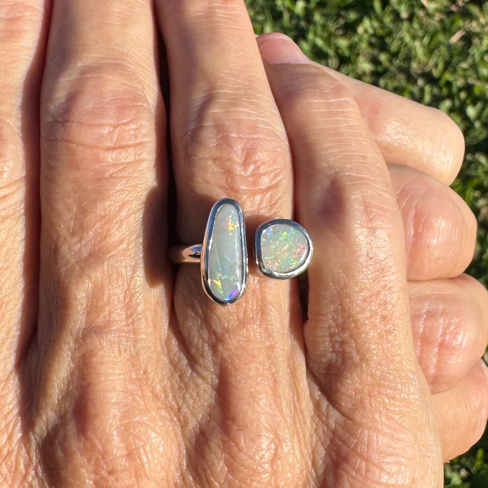 1.8ct Lightning Ridge Opal Ring ~ 'Tasman Twinlight' | 925 Sterling Silver | Solid Australian Opal