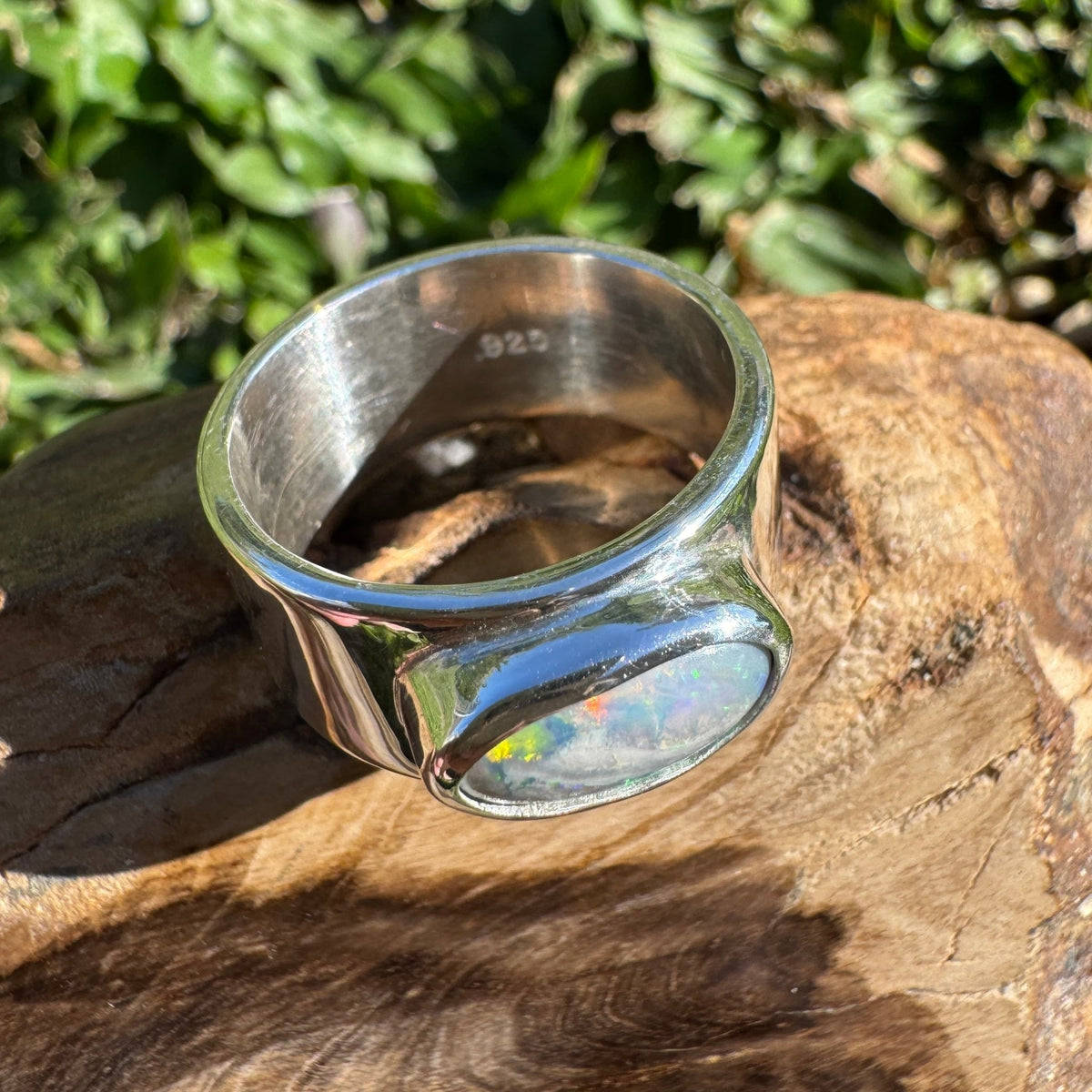 1.8ct Lightning Ridge Semi Black Opal Ring ~ 'Geikie Gorge Twilight' | 925 Sterling Silver | Solid Australian Opal