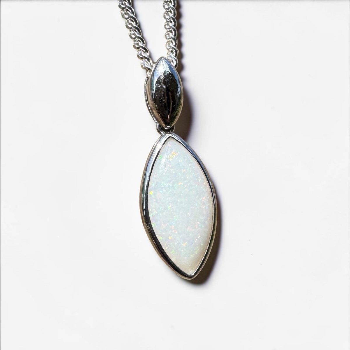 1.9ct Coober Pedy Opal Pendant Necklace ~ 'Penola Flicker' | 925 Sterling Silver | Solid Australian Opal