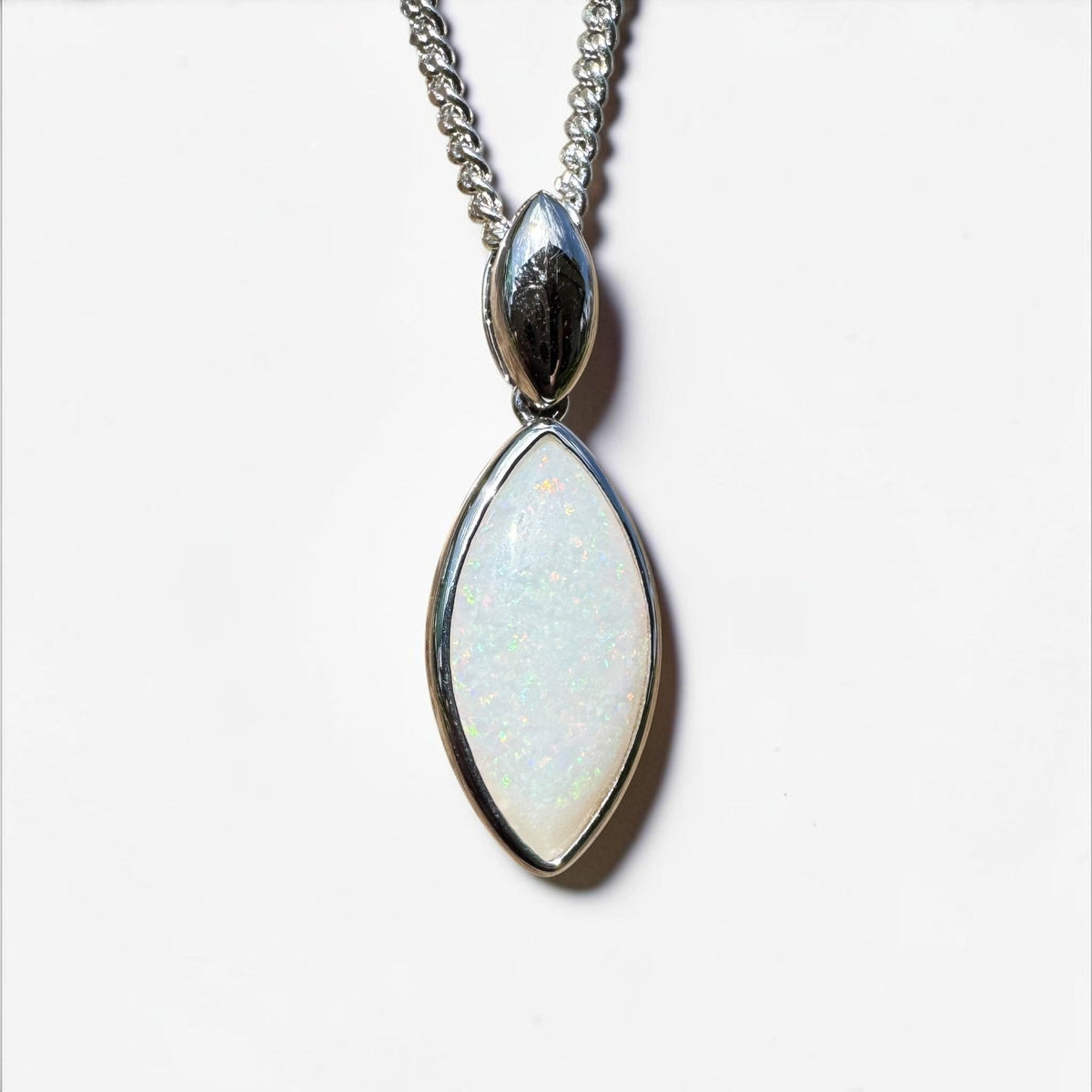 1.9ct Coober Pedy Opal Pendant Necklace ~ 'Penola Flicker' | 925 Sterling Silver | Solid Australian Opal