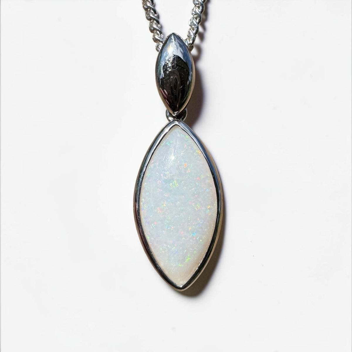 1.9ct Coober Pedy Opal Pendant Necklace ~ 'Penola Flicker' | 925 Sterling Silver | Solid Australian Opal