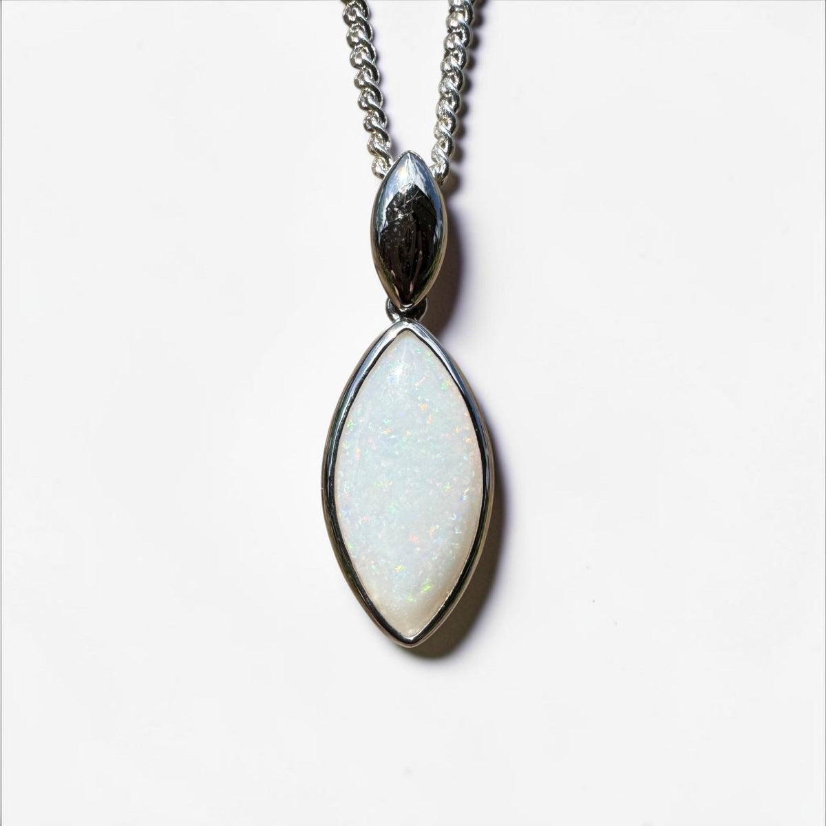 1.9ct Coober Pedy Opal Pendant Necklace ~ 'Penola Flicker' | 925 Sterling Silver | Solid Australian Opal