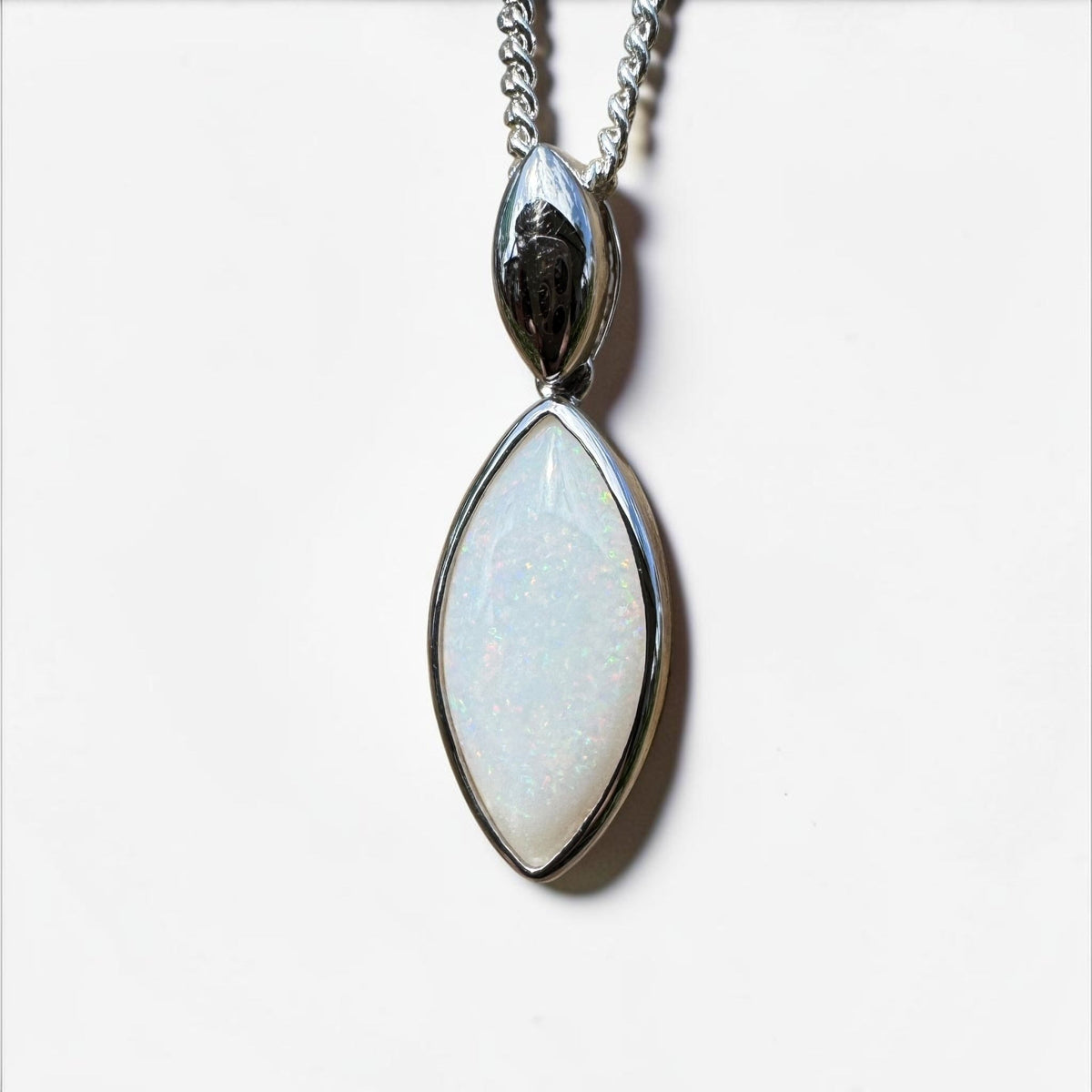 1.9ct Coober Pedy Opal Pendant Necklace ~ 'Penola Flicker' | 925 Sterling Silver | Solid Australian Opal