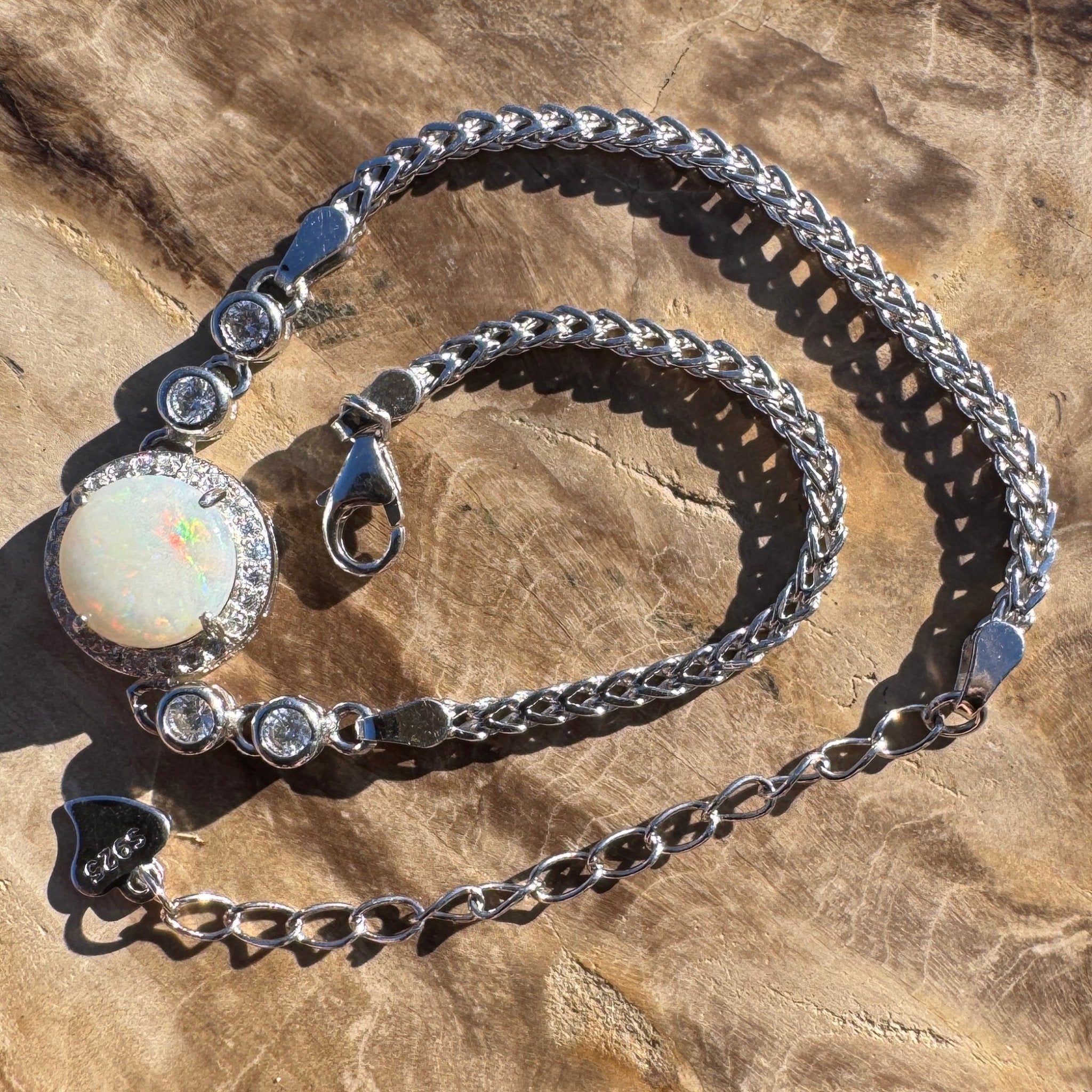 1ct Coober Pedy Opal Bracelet ~ 'Ballina Current' | 925 Sterling Silver | Solid Australian Opal