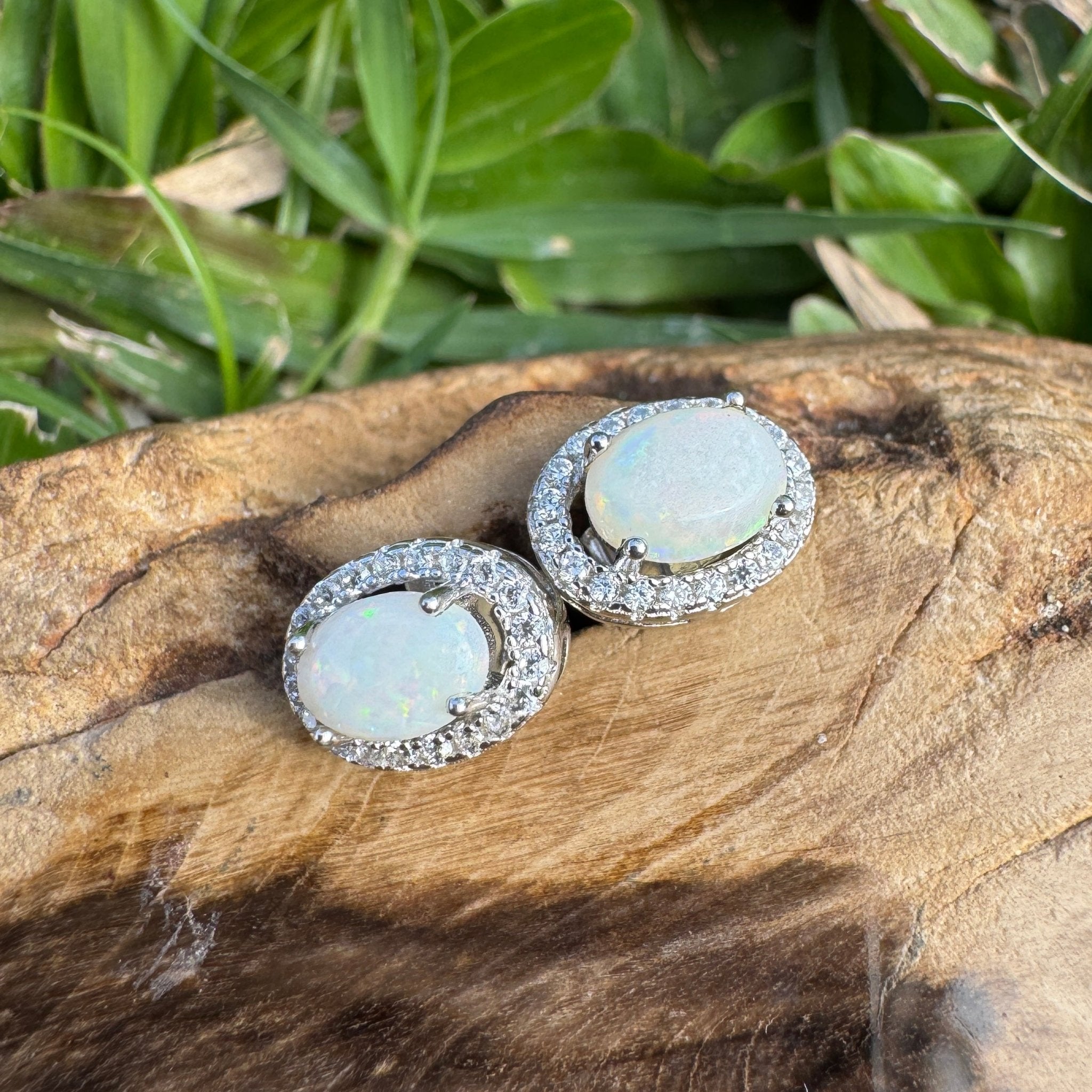 1ct Coober Pedy Opal Earrings ~ 'Atherton Mist' | 925 Sterling Silver | Solid Australian Opal