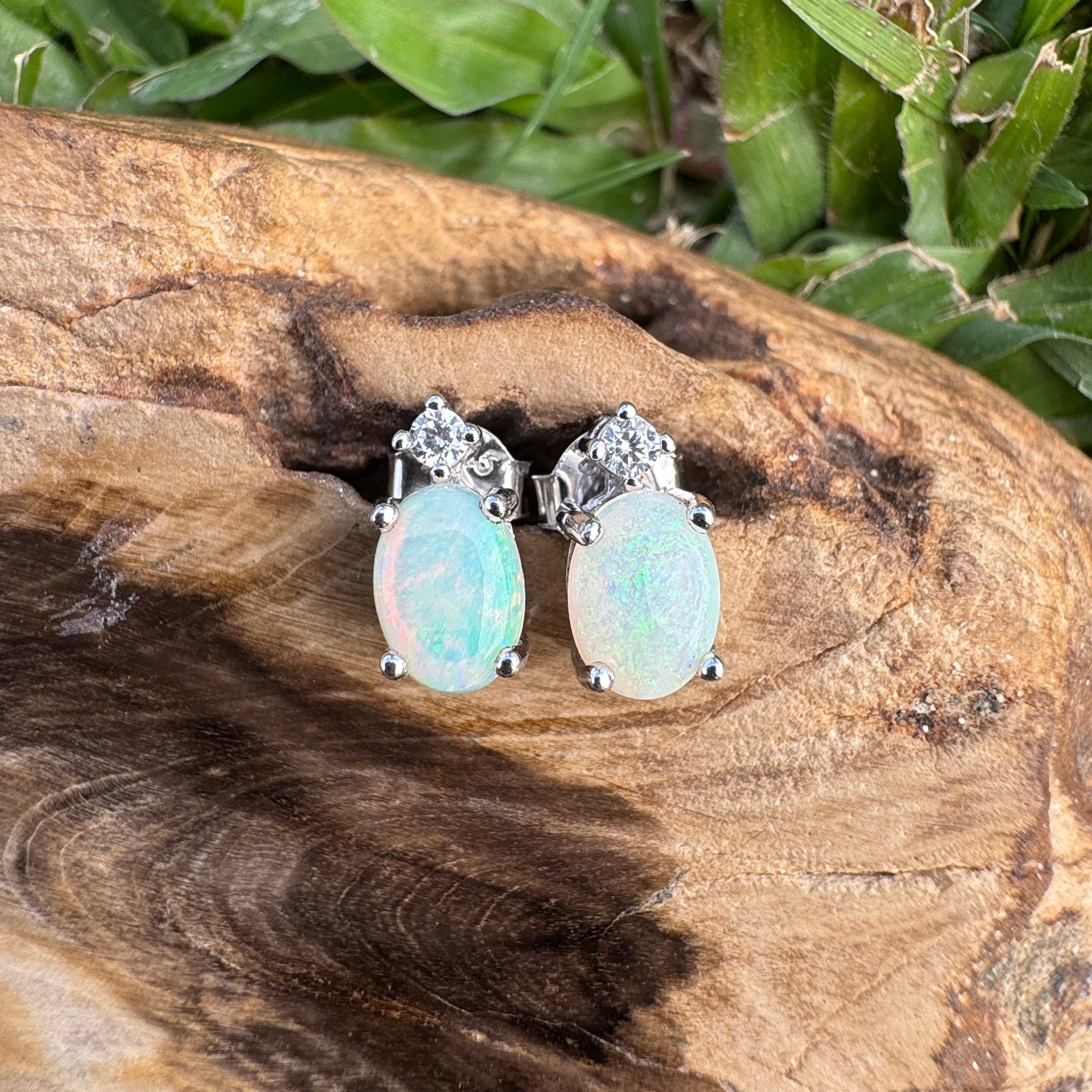 1ct Coober Pedy Opal Earrings ~ 'Billabong Blush' | 925 Sterling Silver | Solid Australian Opal