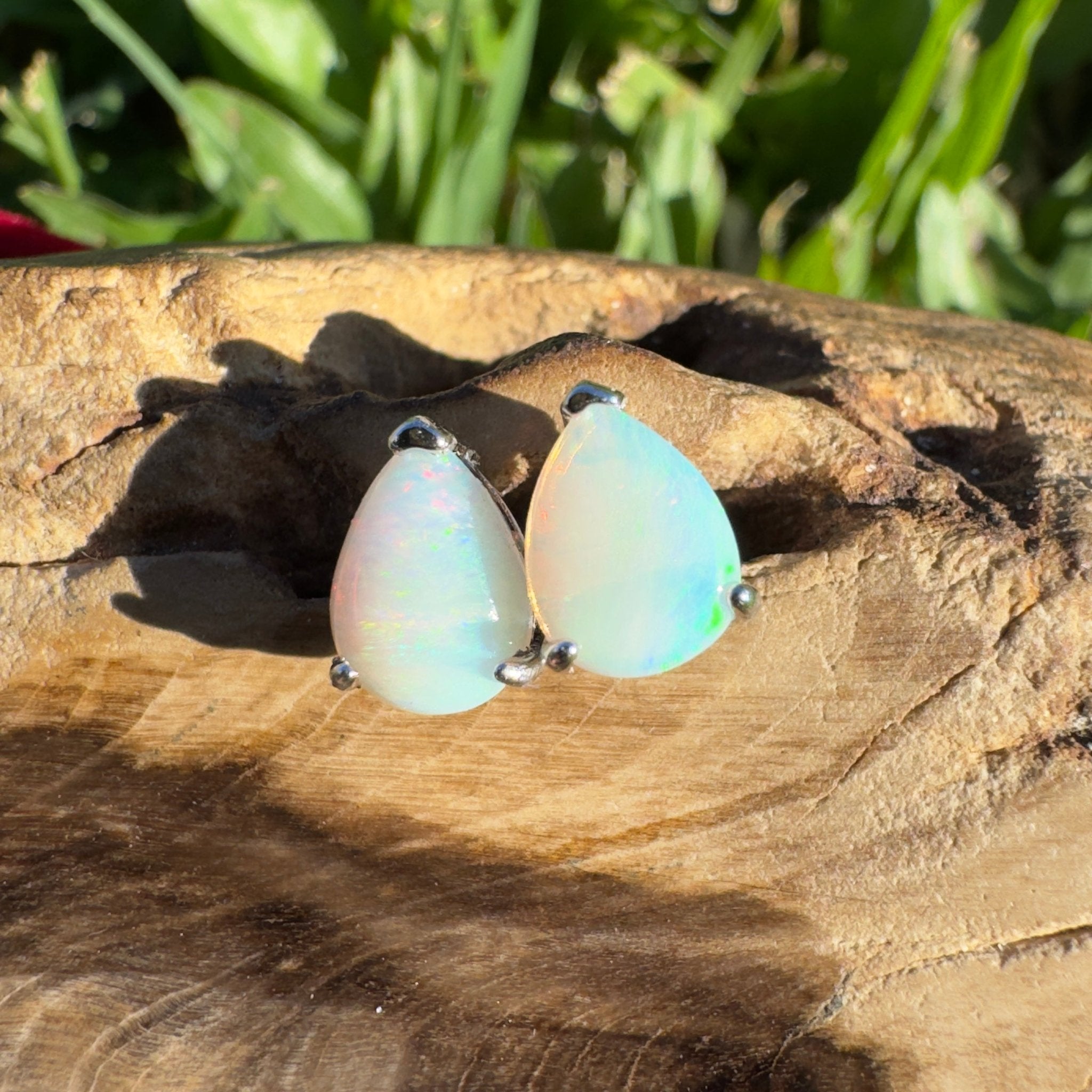 1ct Coober Pedy Opal Earrings ~ 'Turquoise Bay Twinkle' | 925 Sterling Silver | Solid Australian Opal