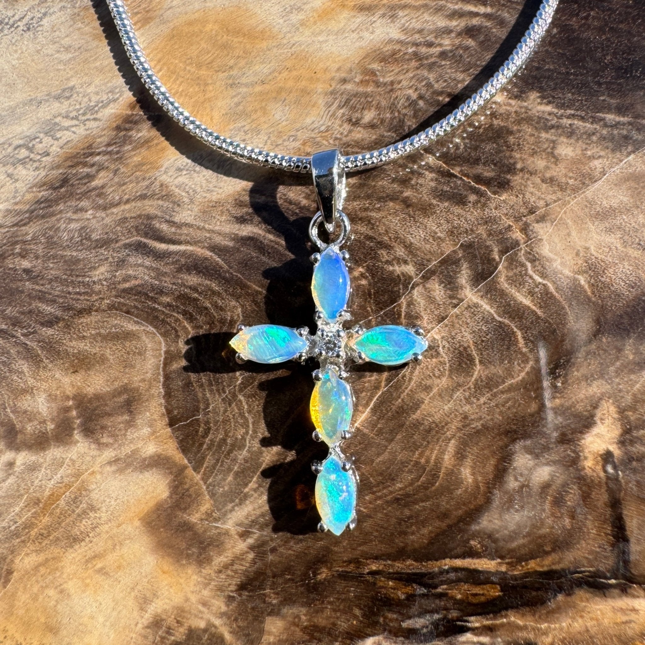1ct Coober Pedy Opal Pendant Necklace ~ 'Daintree Divine' | 925 Sterling Silver | Solid Australian Opal