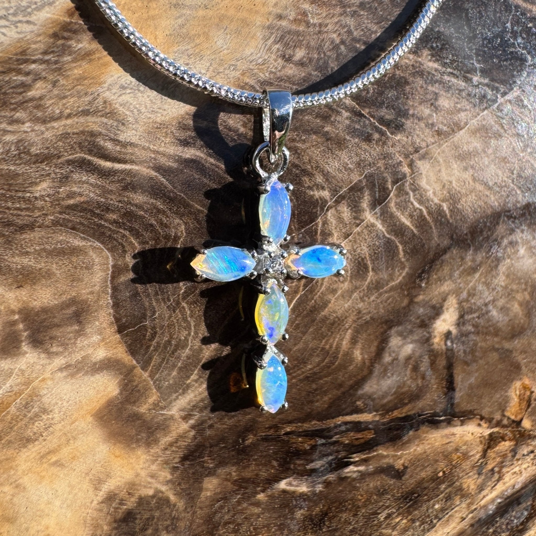 1ct Coober Pedy Opal Pendant Necklace ~ 'Daintree Divine' | 925 Sterling Silver | Solid Australian Opal
