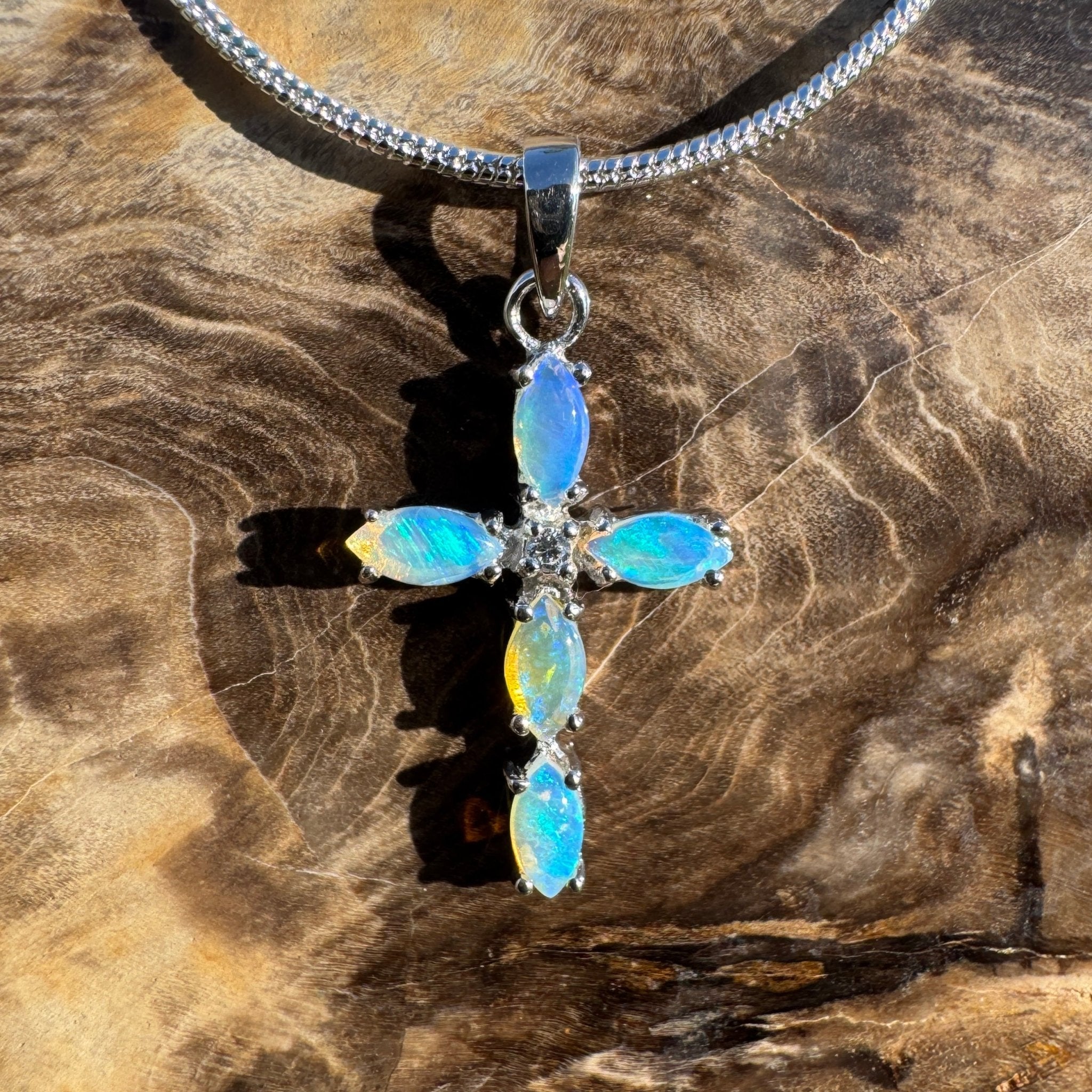 1ct Coober Pedy Opal Pendant Necklace ~ 'Daintree Divine' | 925 Sterling Silver | Solid Australian Opal