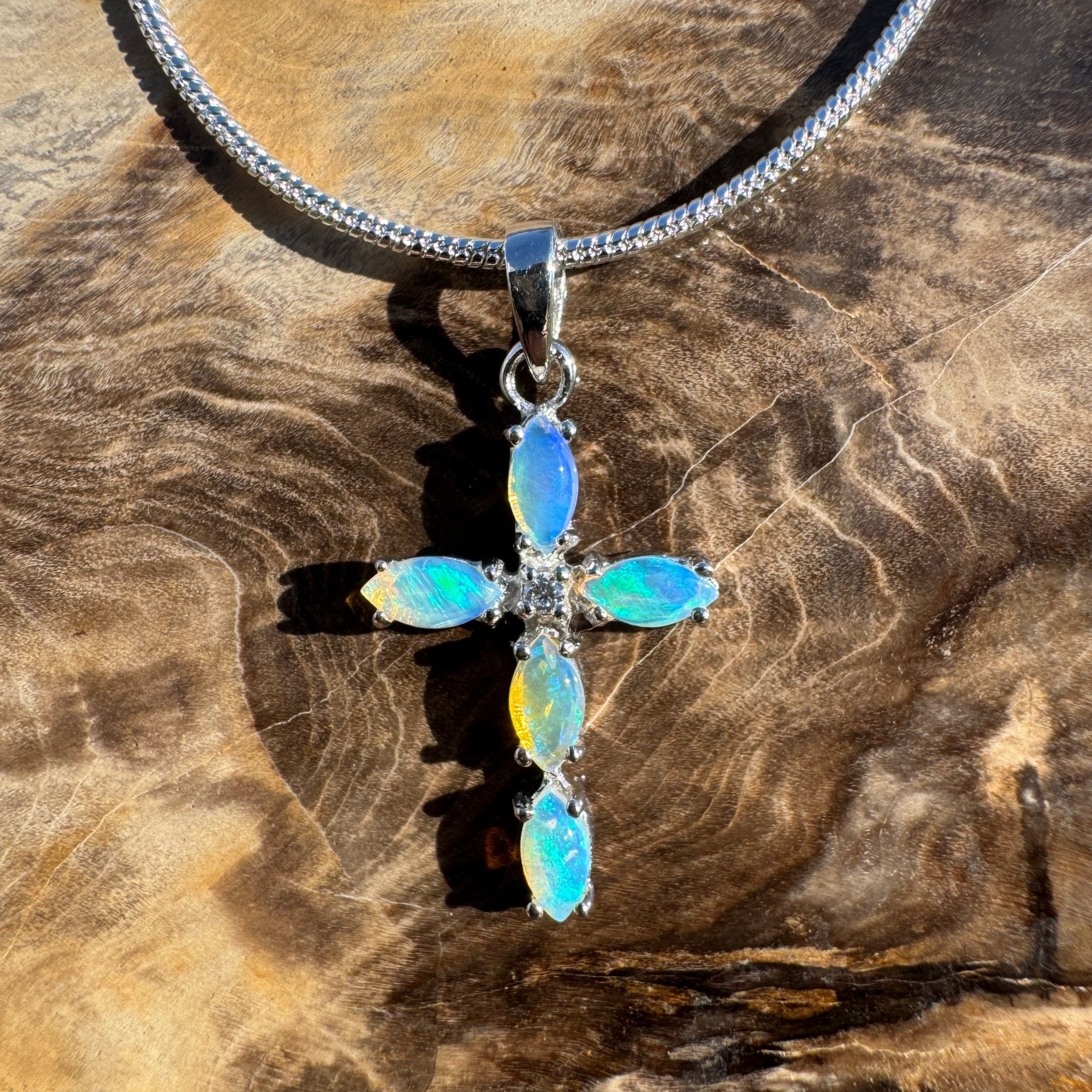 1ct Coober Pedy Opal Pendant Necklace ~ 'Daintree Divine' | 925 Sterling Silver | Solid Australian Opal