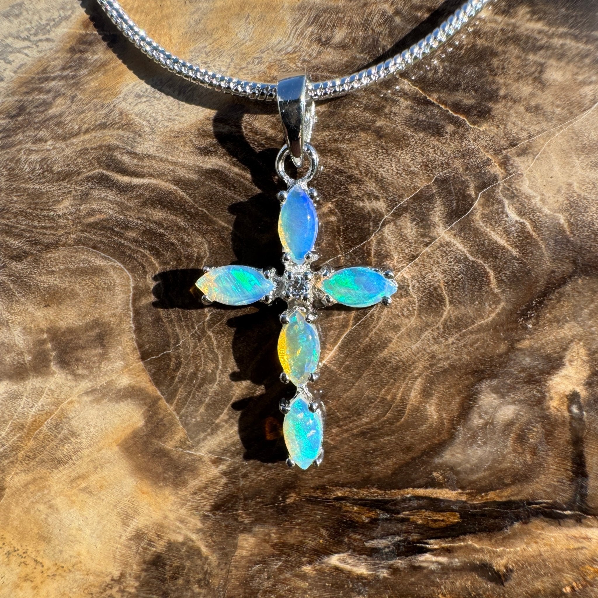1ct Coober Pedy Opal Pendant Necklace ~ 'Daintree Divine' | 925 Sterling Silver | Solid Australian Opal