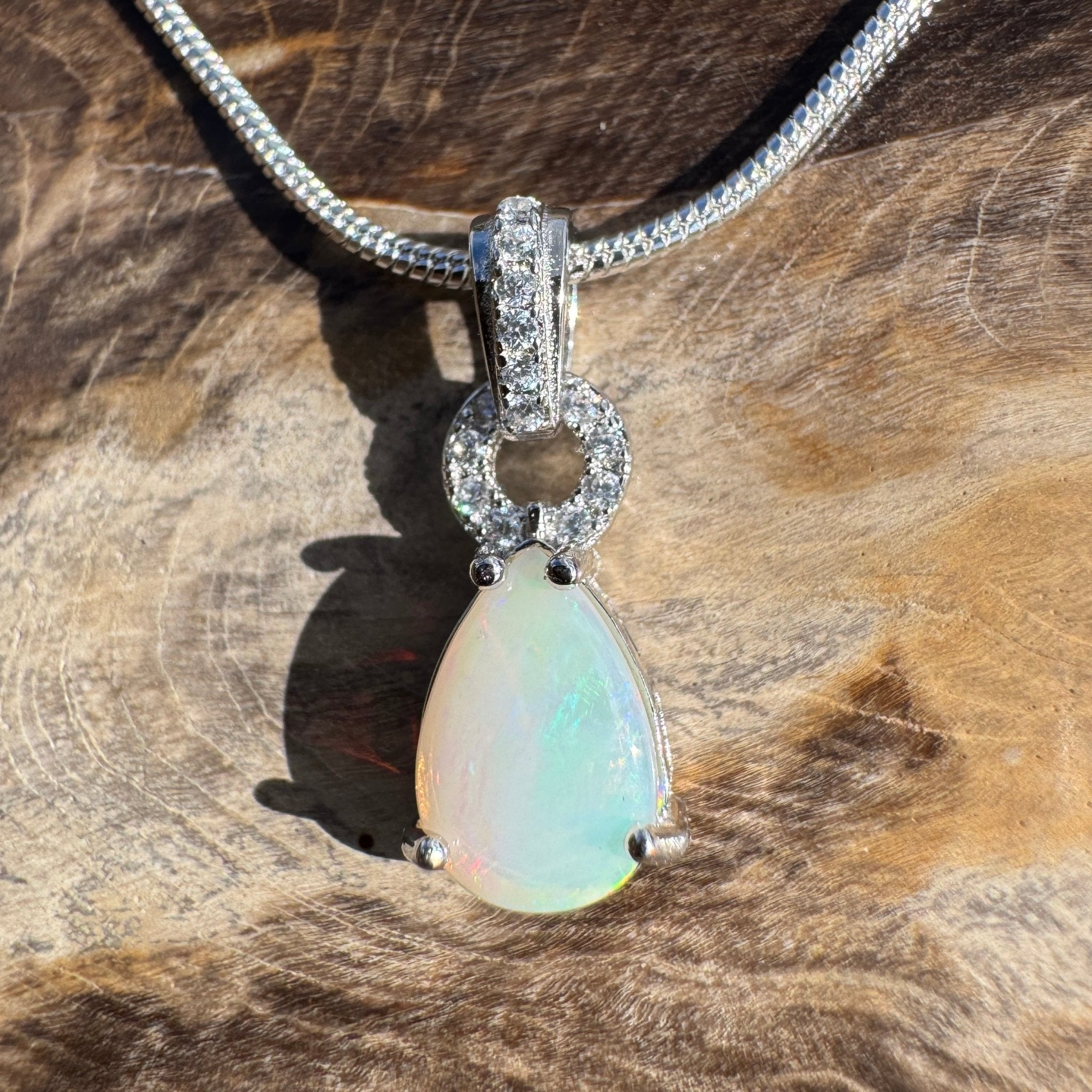1ct Coober Pedy Opal Pendant Necklace ~ 'Dingo Creek Dusk' | 925 Sterling Silver | Solid Australian Opal