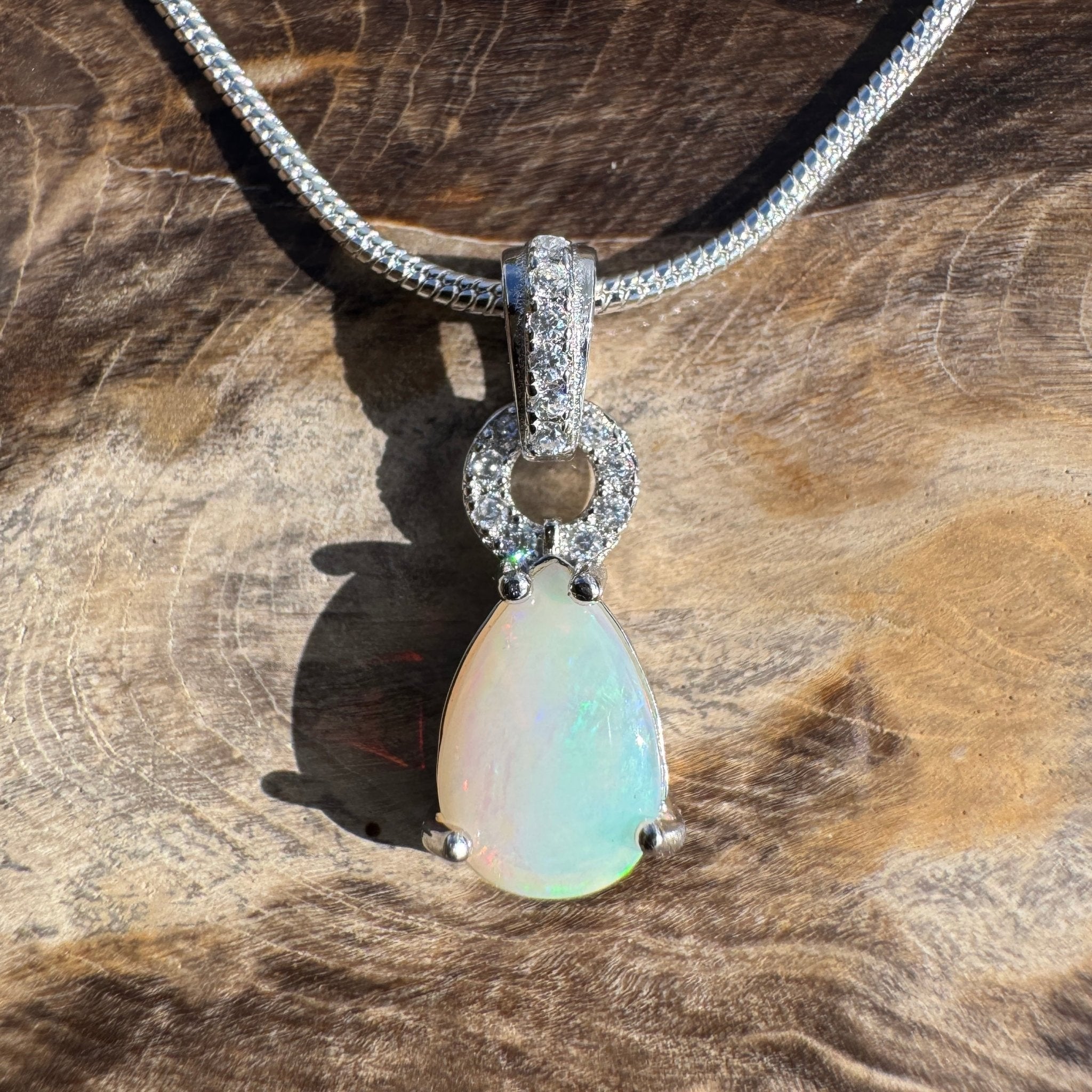 1ct Coober Pedy Opal Pendant Necklace ~ 'Dingo Creek Dusk' | 925 Sterling Silver | Solid Australian Opal