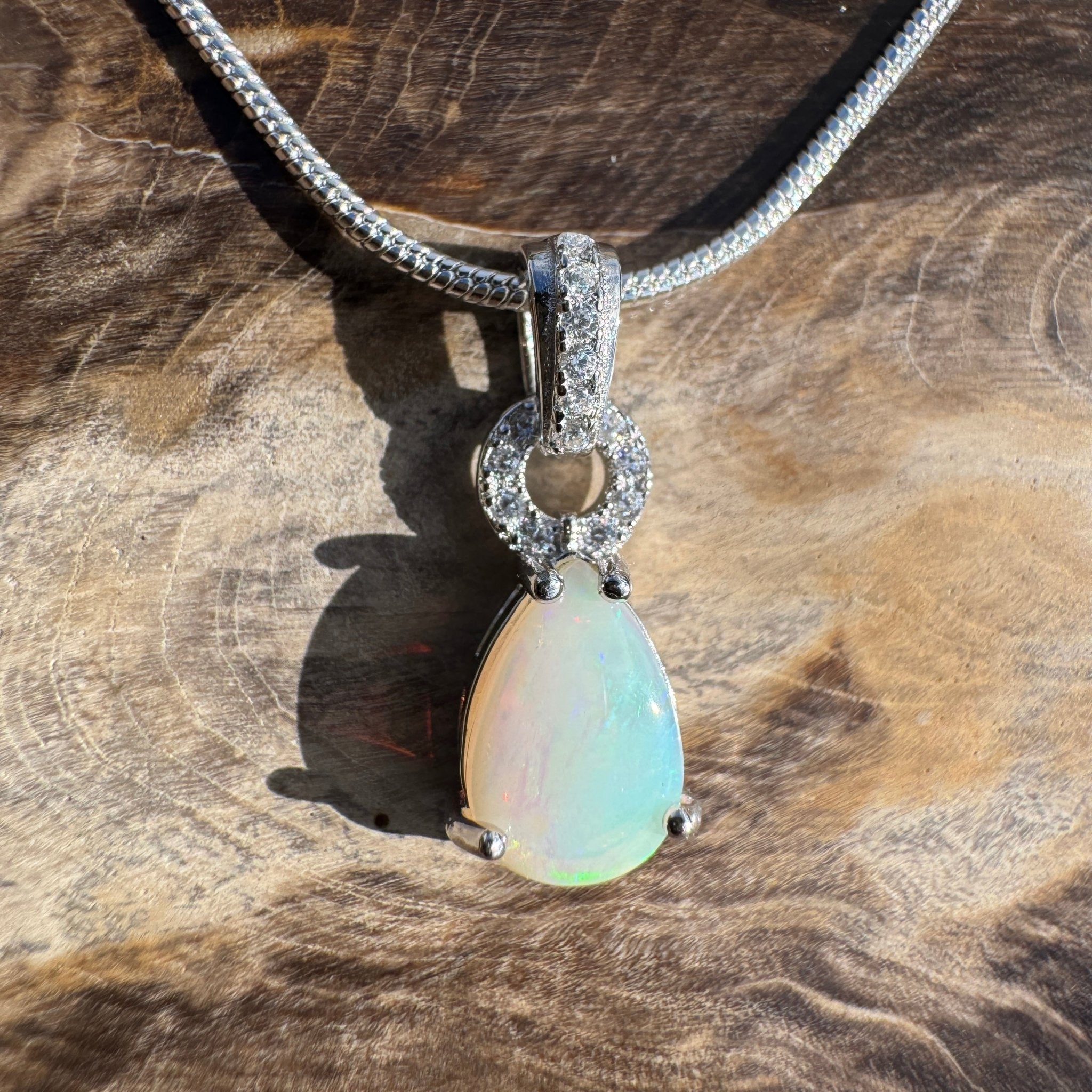 1ct Coober Pedy Opal Pendant Necklace ~ 'Dingo Creek Dusk' | 925 Sterling Silver | Solid Australian Opal