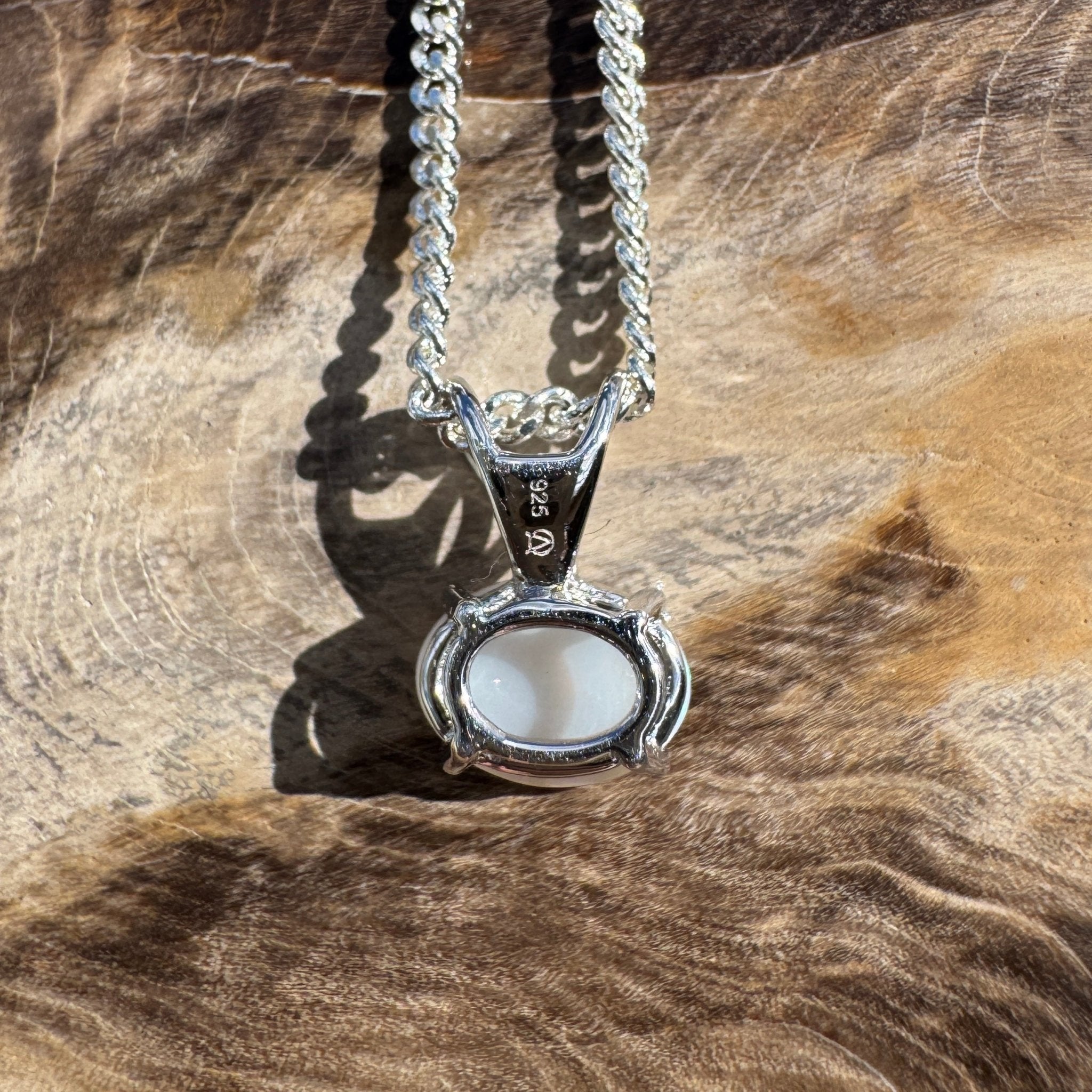 1ct Coober Pedy Opal Pendant Necklace ~ 'Dove Lake Mirror' | 925 Sterling Silver | Solid Australian Opal
