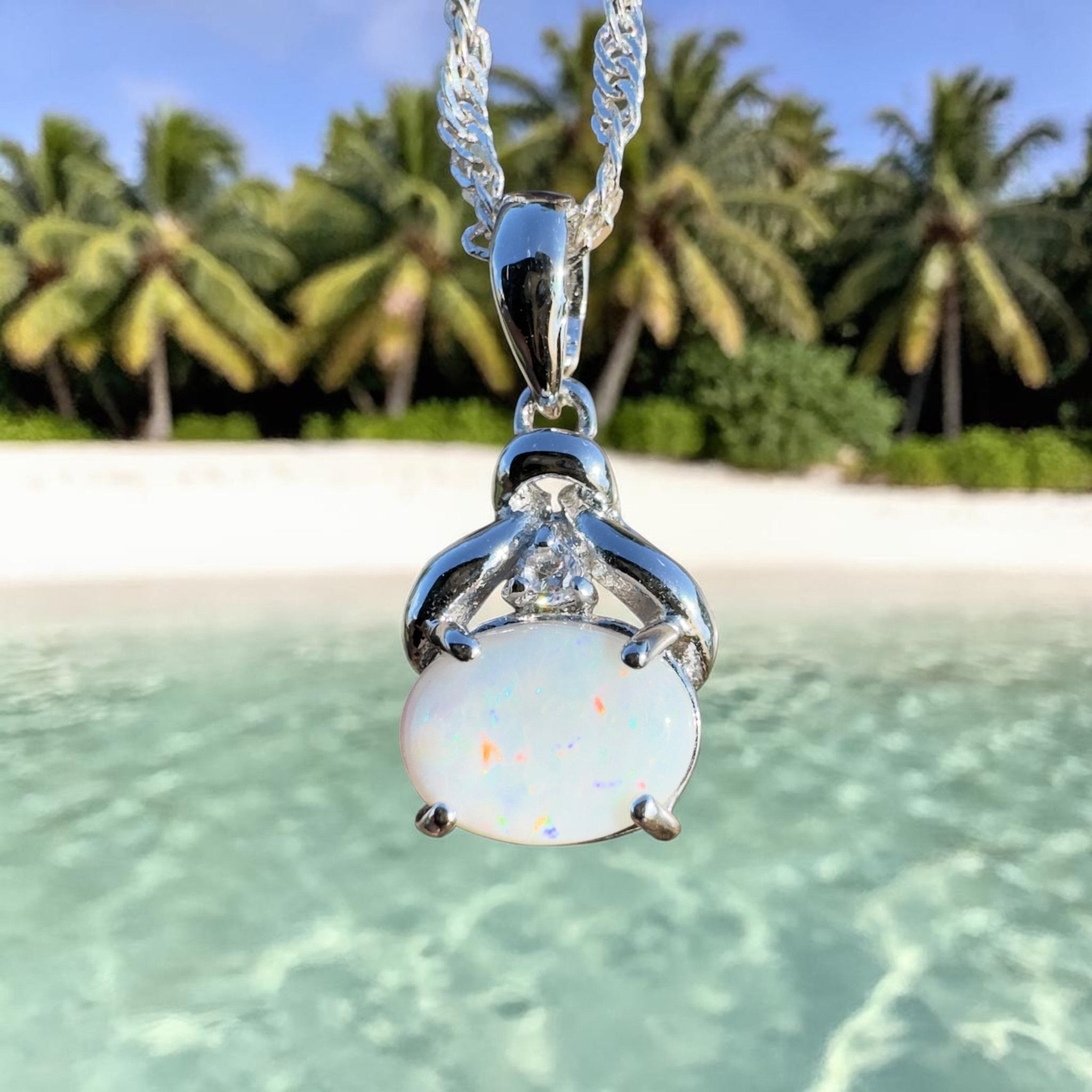 1ct Coober Pedy Opal Pendant Necklace ~ 'Eyre Expanse' | 925 Sterling Silver | Solid Australian Opal