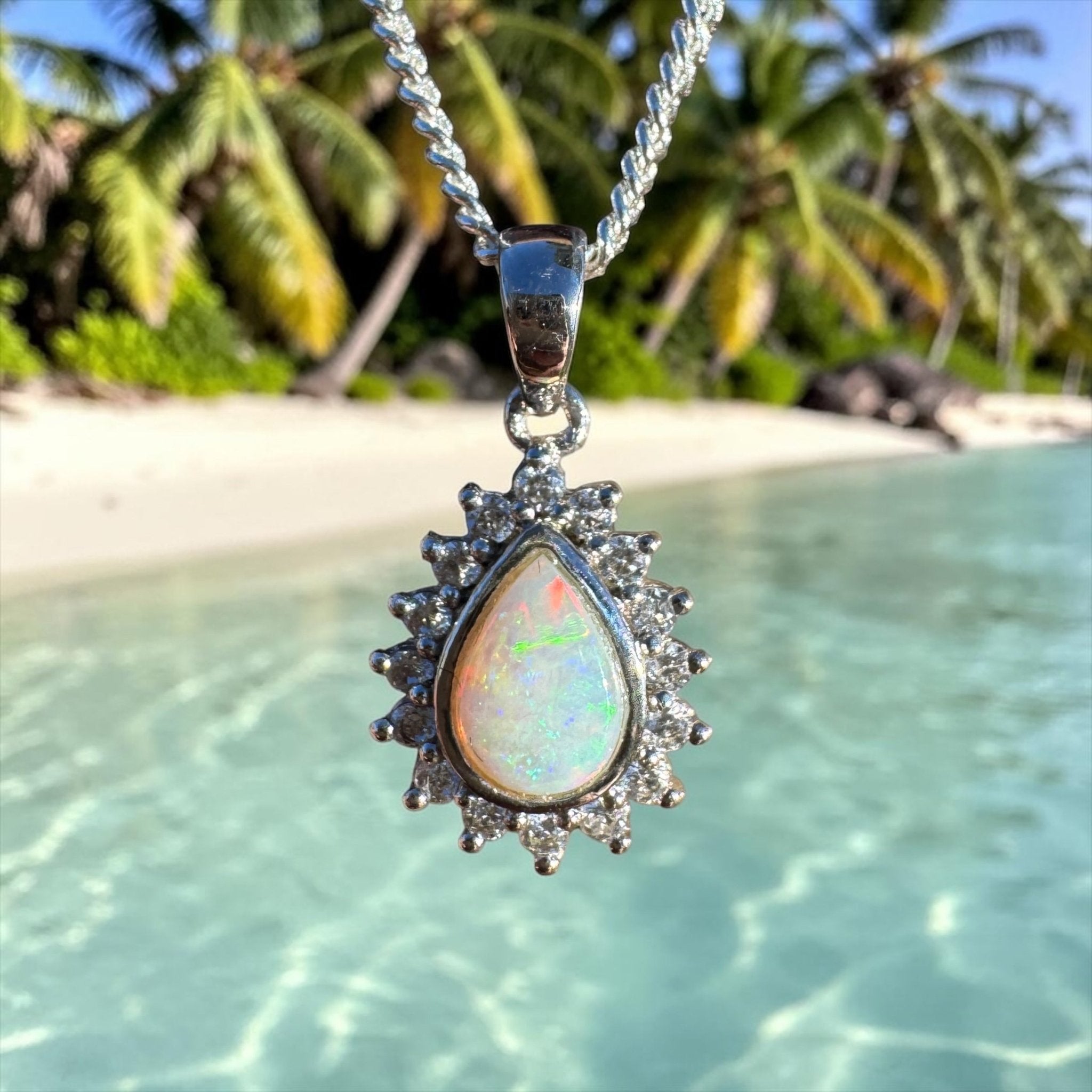 1ct Coober Pedy Opal Pendant Necklace ~ 'Mataranka Springs' | 925 Sterling Silver | Solid Australian Opal