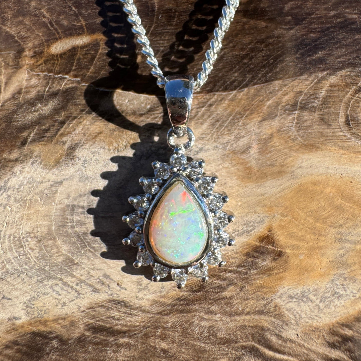 1ct Coober Pedy Opal Pendant Necklace ~ 'Mataranka Springs' | 925 Sterling Silver | Solid Australian Opal