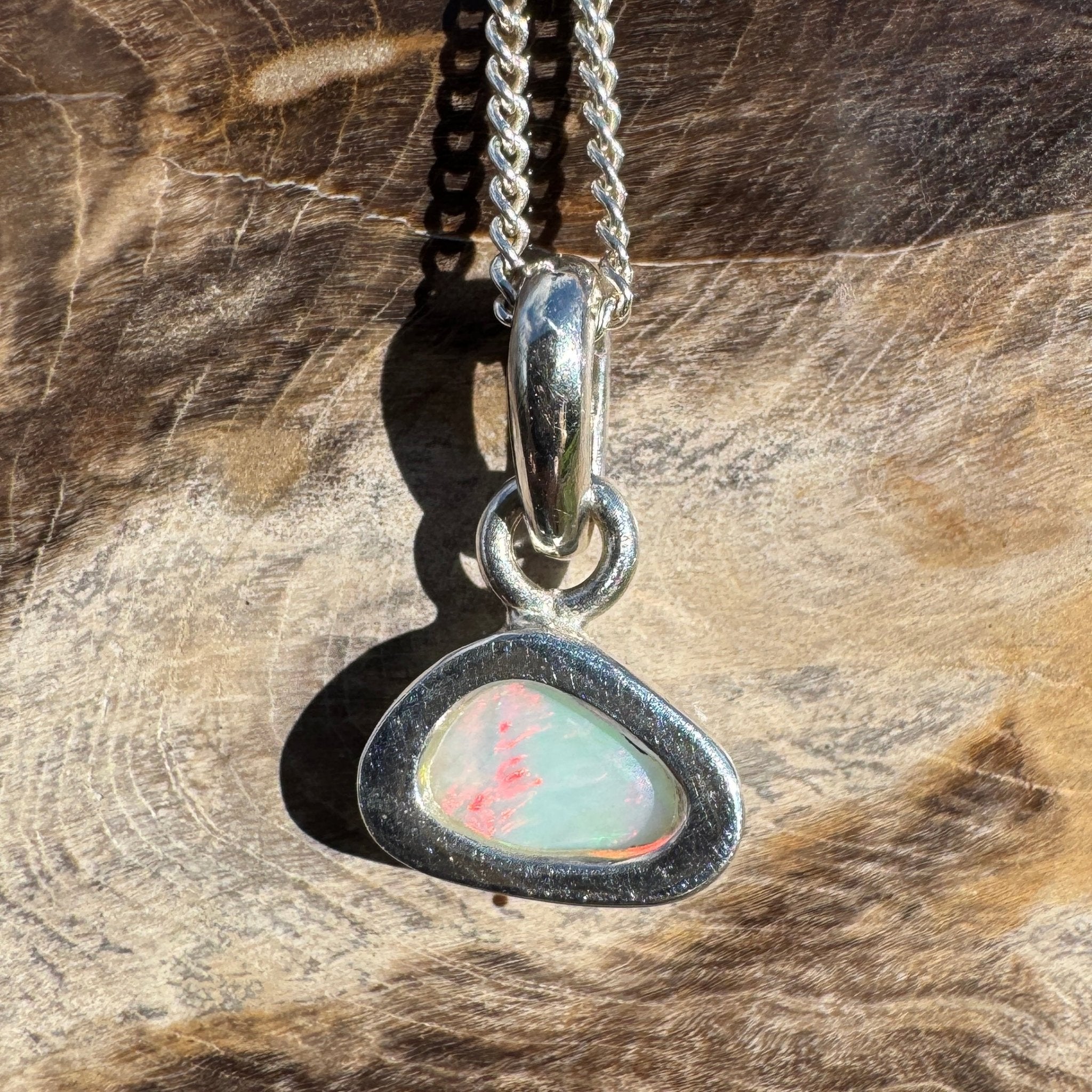 1ct Coober Pedy Opal Pendant Necklace ~ 'Nautilus Nebula' | 925 Sterling Silver | Solid Australian Opal