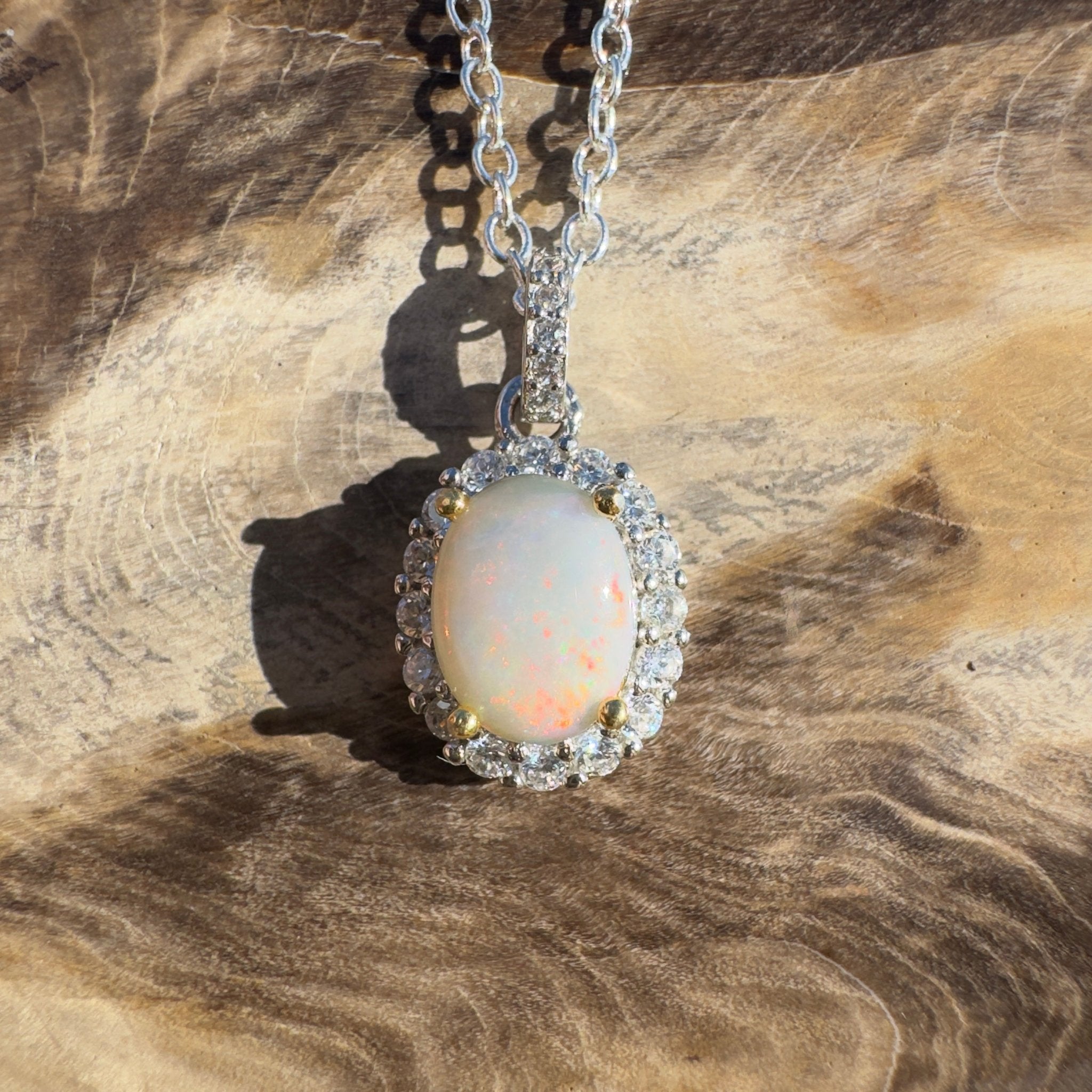 1ct Coober Pedy Opal Pendant Necklace ~ 'Painted Hills Ember' | 925 Sterling Silver | Solid Australian Opal