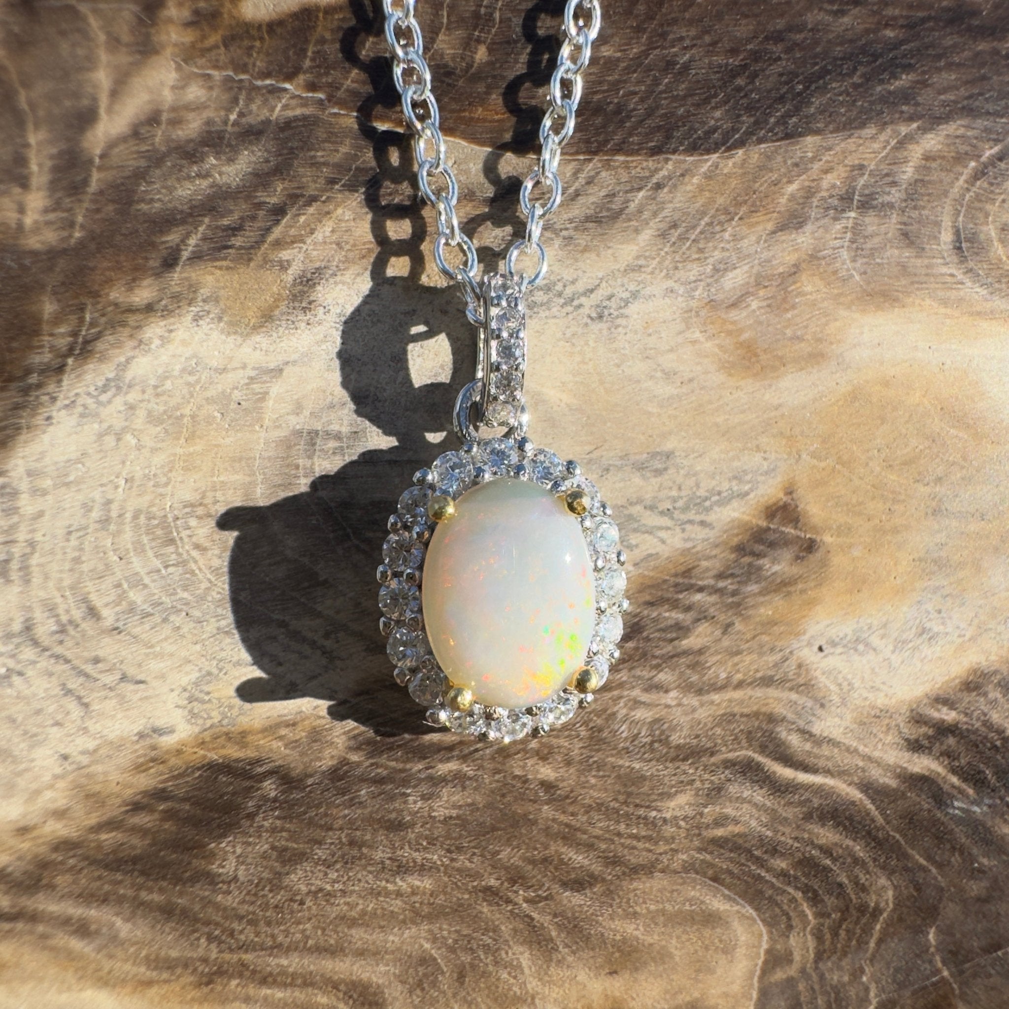 1ct Coober Pedy Opal Pendant Necklace ~ 'Painted Hills Ember' | 925 Sterling Silver | Solid Australian Opal