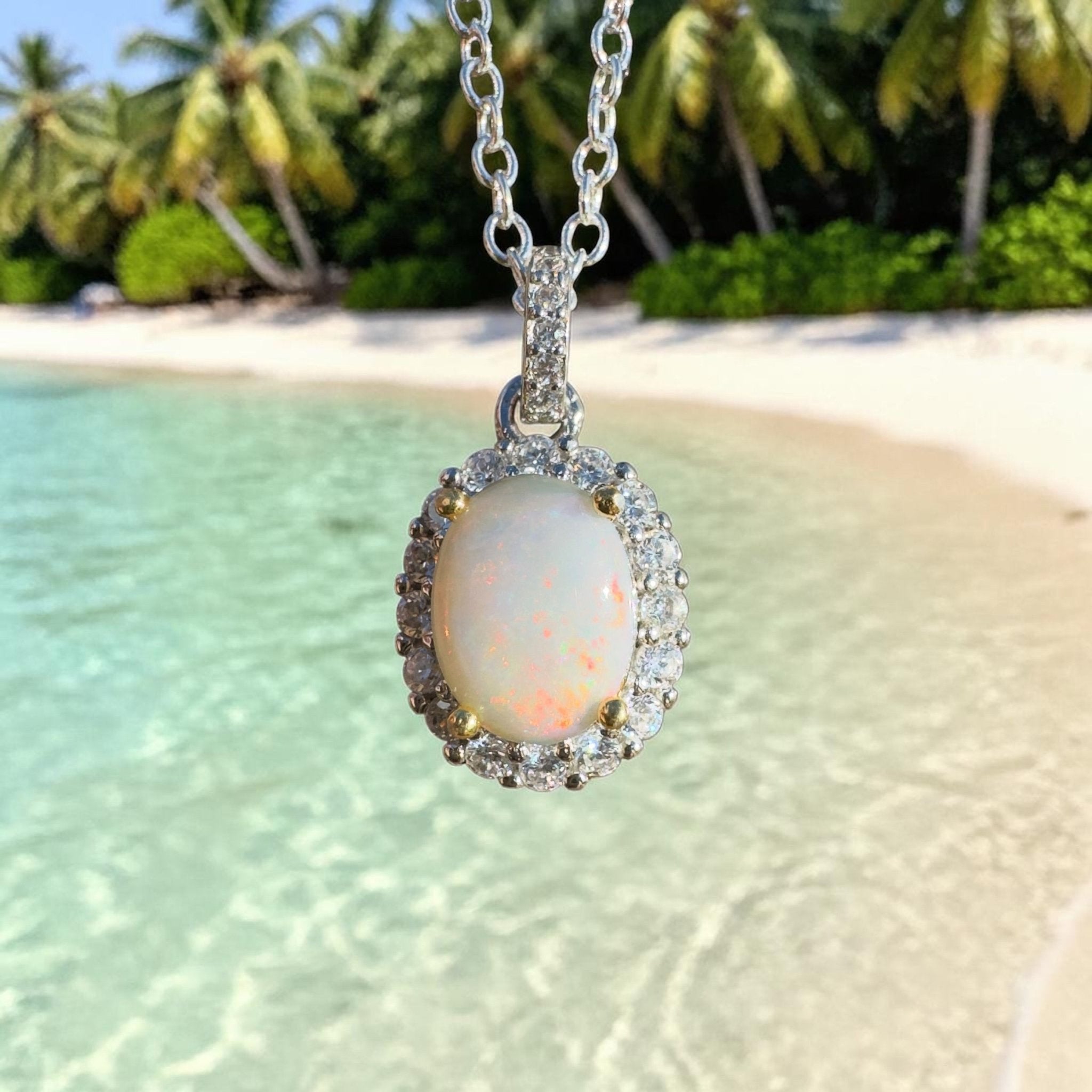 1ct Coober Pedy Opal Pendant Necklace ~ 'Painted Hills Ember' | 925 Sterling Silver | Solid Australian Opal