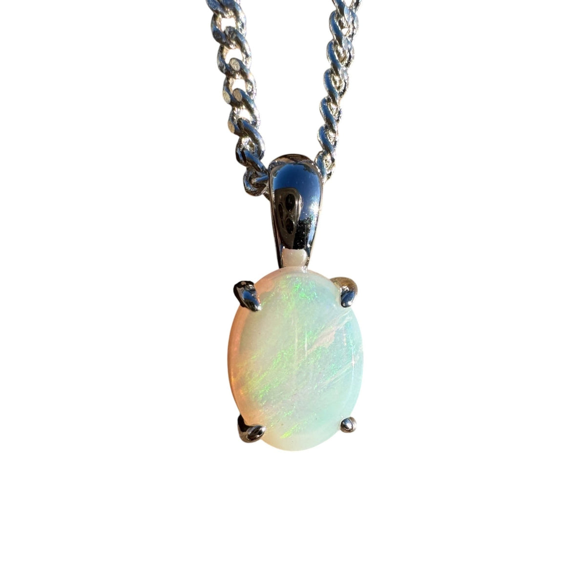 1ct Coober Pedy Opal Pendant Necklace ~ 'Rottnest Light' | 925 Sterling Silver | Solid Australian Opal