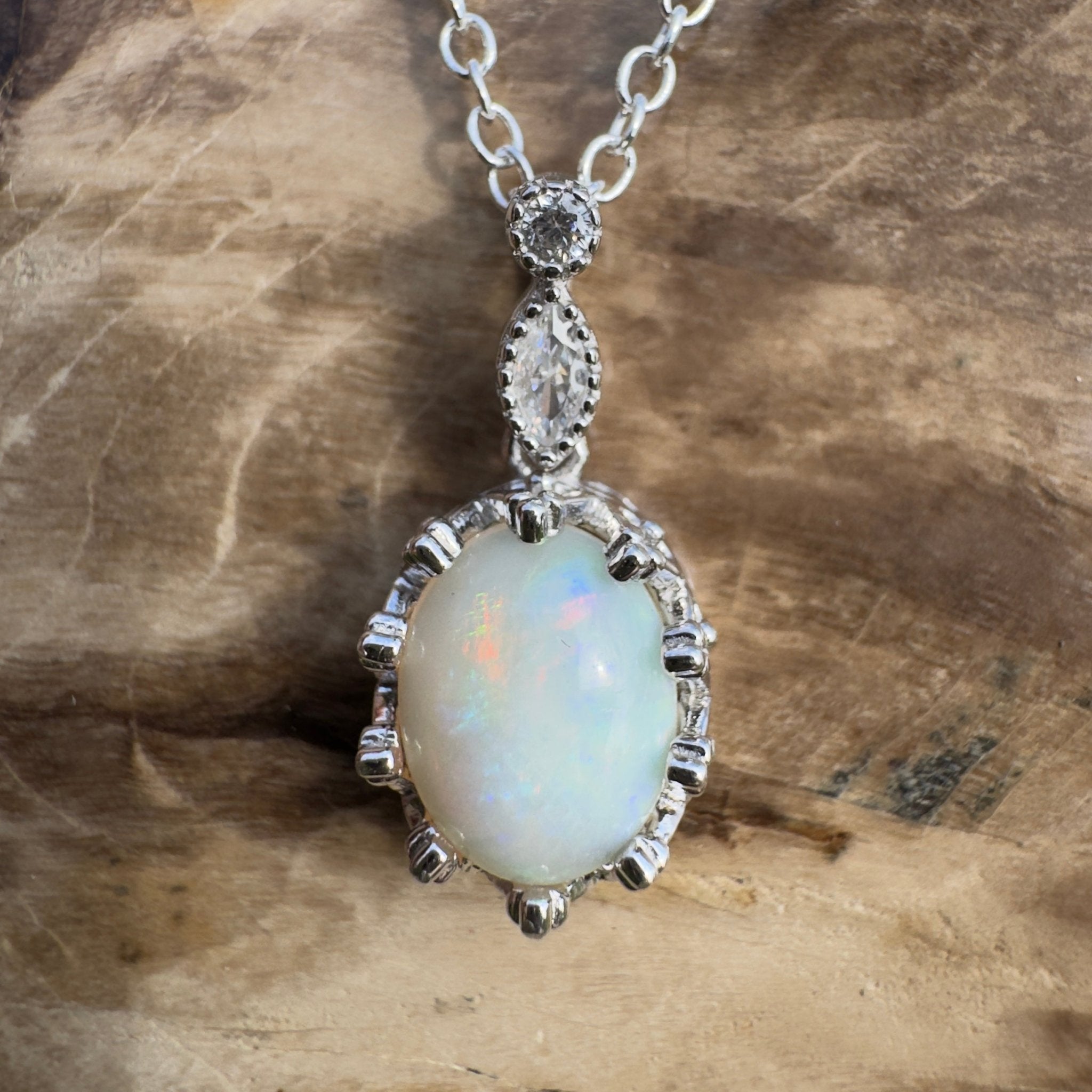 1ct Coober Pedy Opal Pendant Necklace ~ 'Royal Parade' | 925 Sterling Silver | Solid Australian Opal