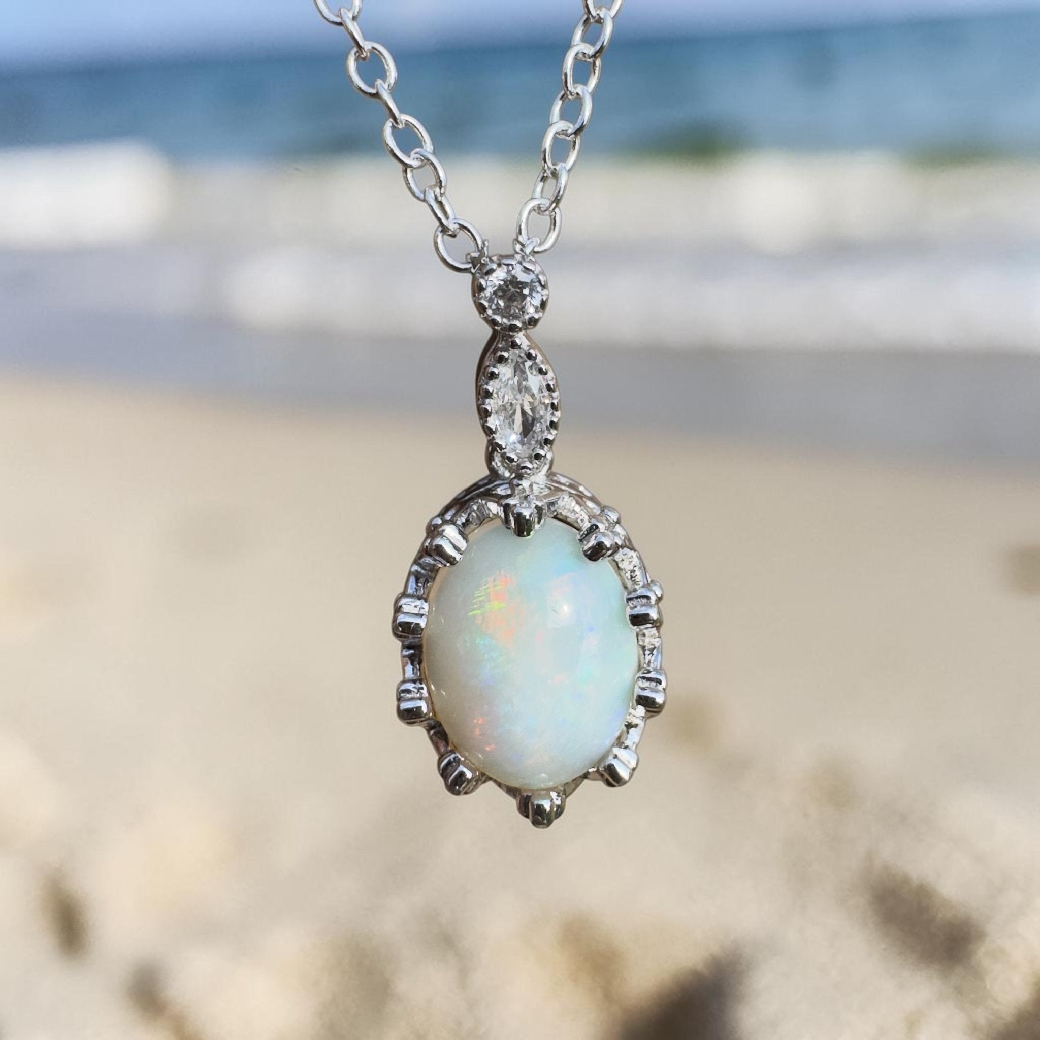 1ct Coober Pedy Opal Pendant Necklace ~ 'Royal Parade' | 925 Sterling Silver | Solid Australian Opal