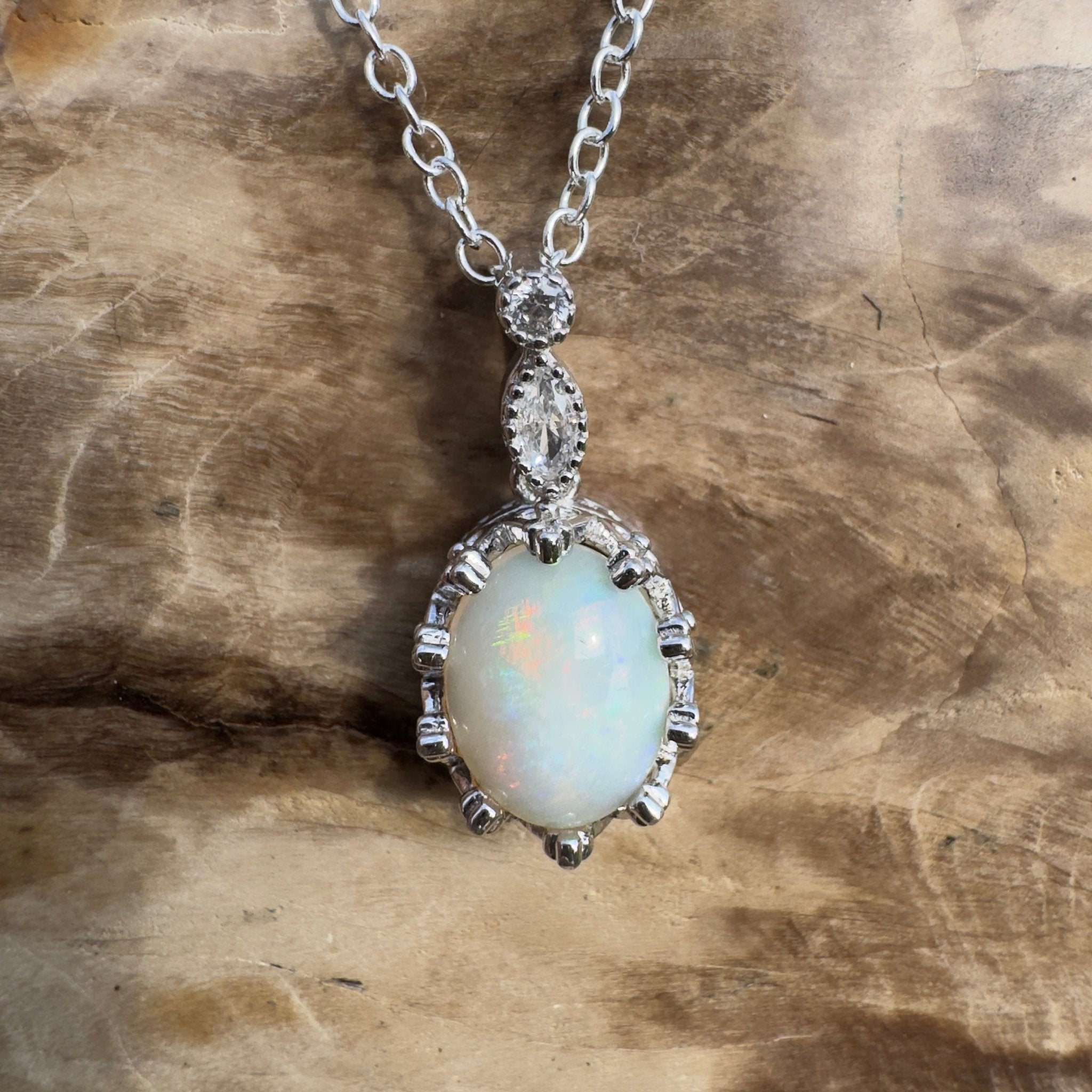 1ct Coober Pedy Opal Pendant Necklace ~ 'Royal Parade' | 925 Sterling Silver | Solid Australian Opal