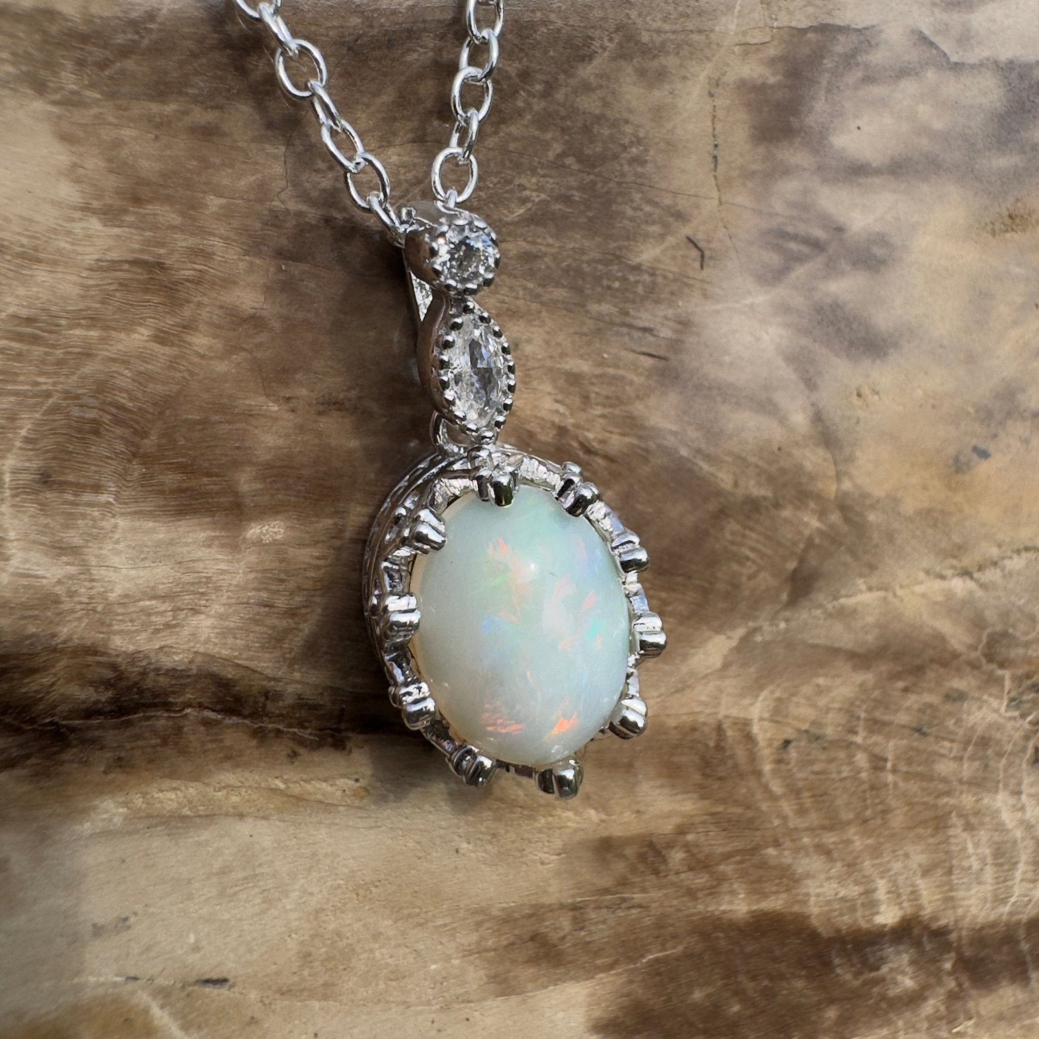 1ct Coober Pedy Opal Pendant Necklace ~ 'Royal Parade' | 925 Sterling Silver | Solid Australian Opal
