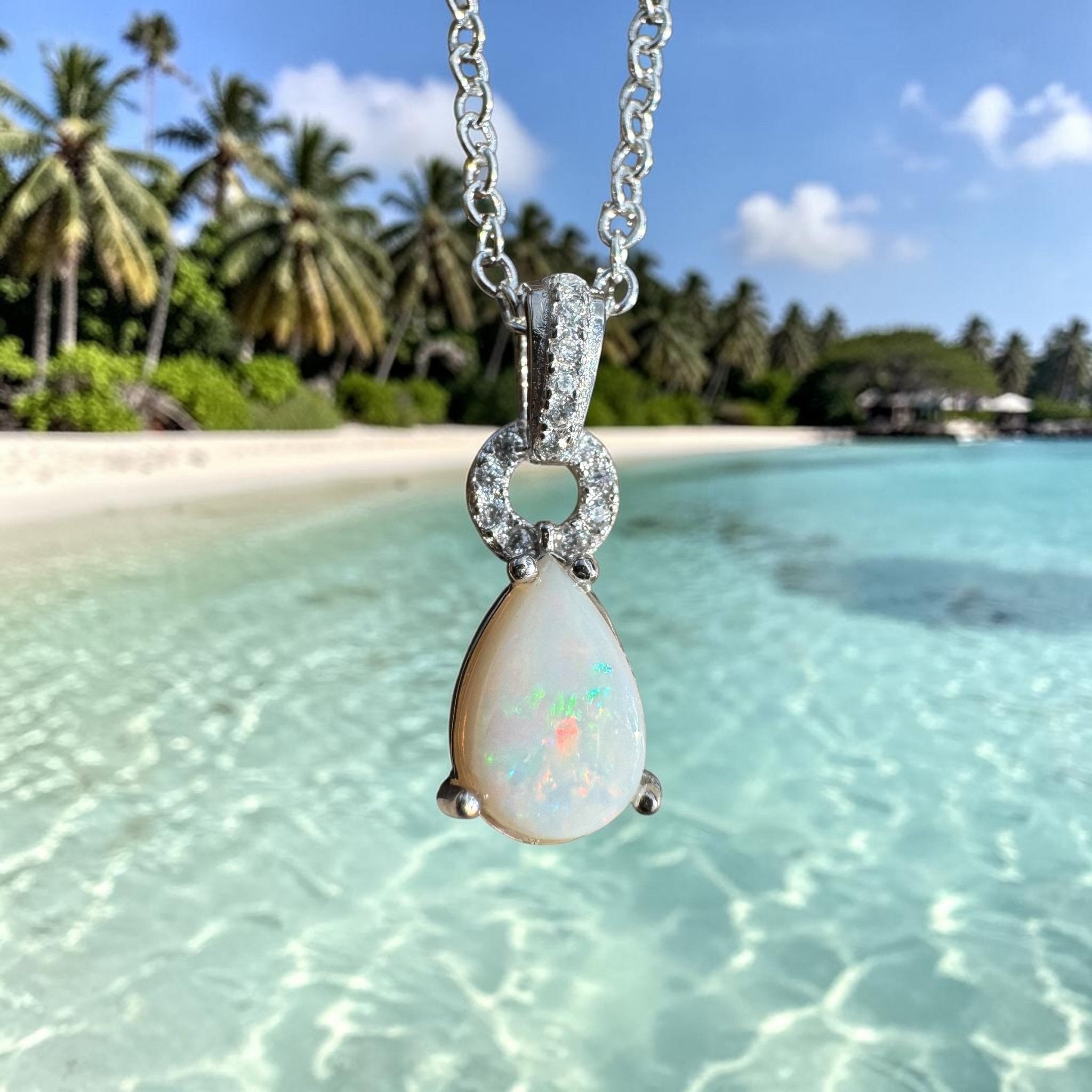 1ct Coober Pedy Opal Pendant Necklace ~ 'Sandstone Veil' | 925 Sterling Silver | Solid Australian Opal